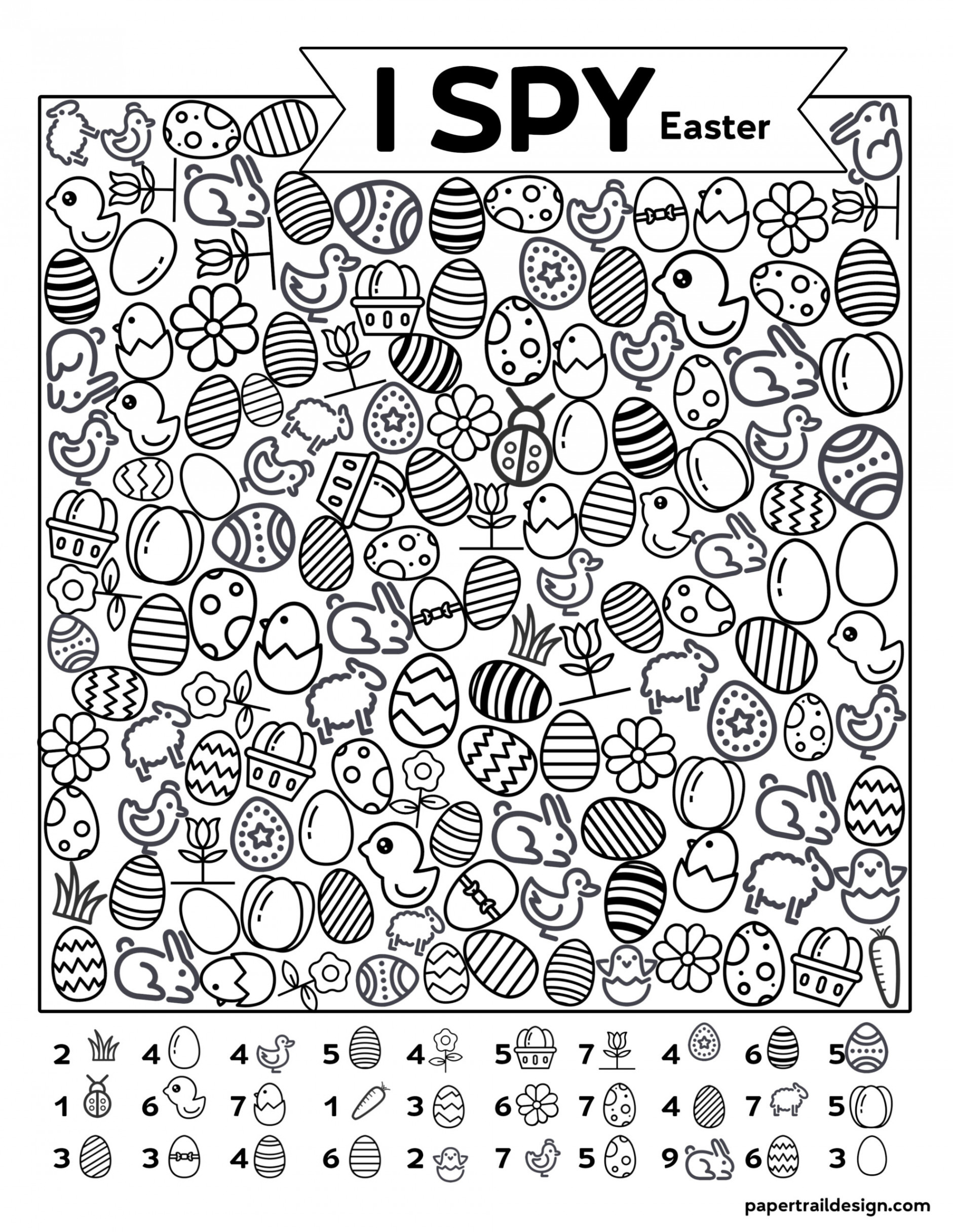 Free Printable I Spy Easter Activity - Paper Trail Design