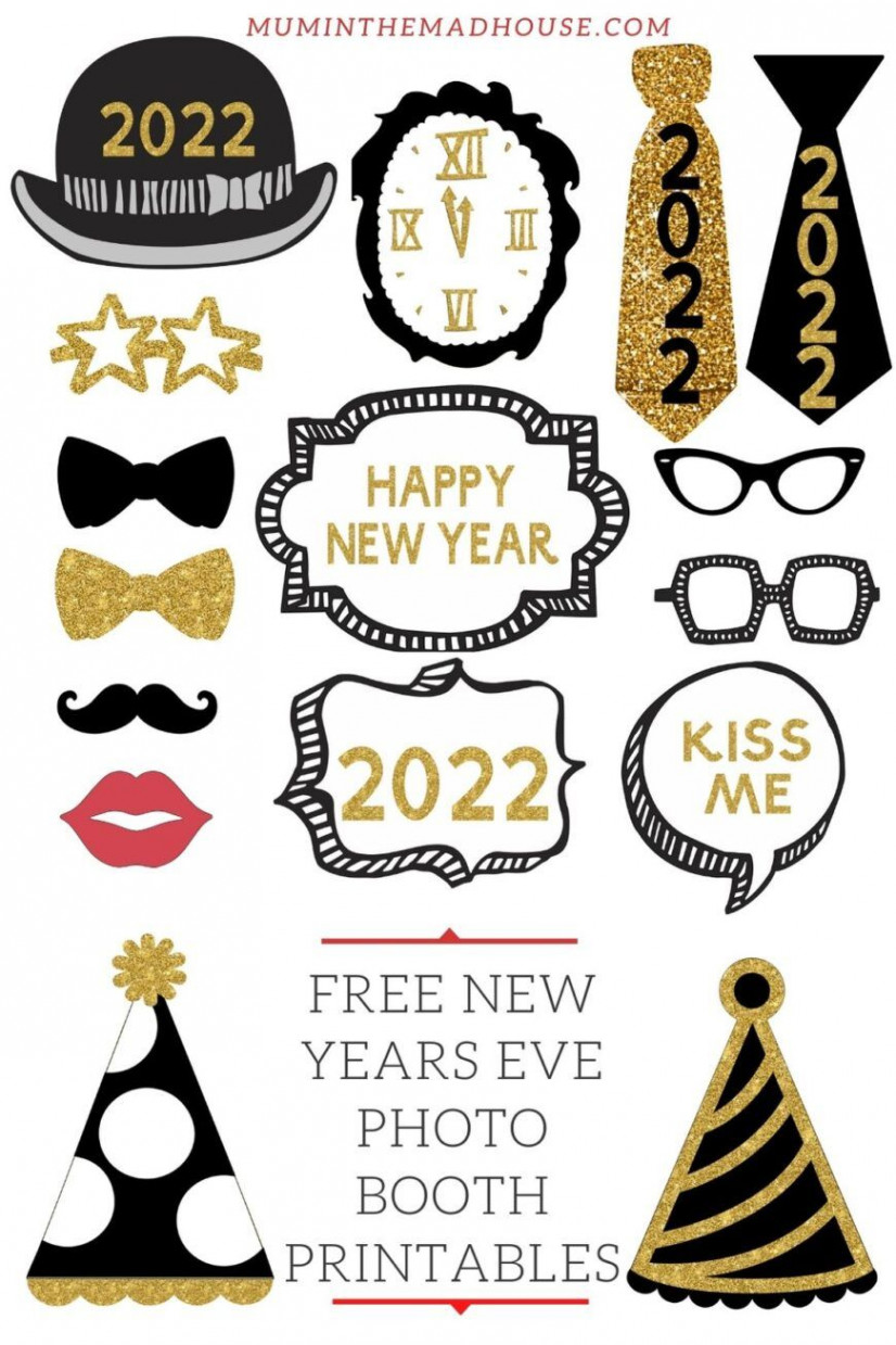 Free Printable New Years Eve Party Photo Booth Props  Party photo