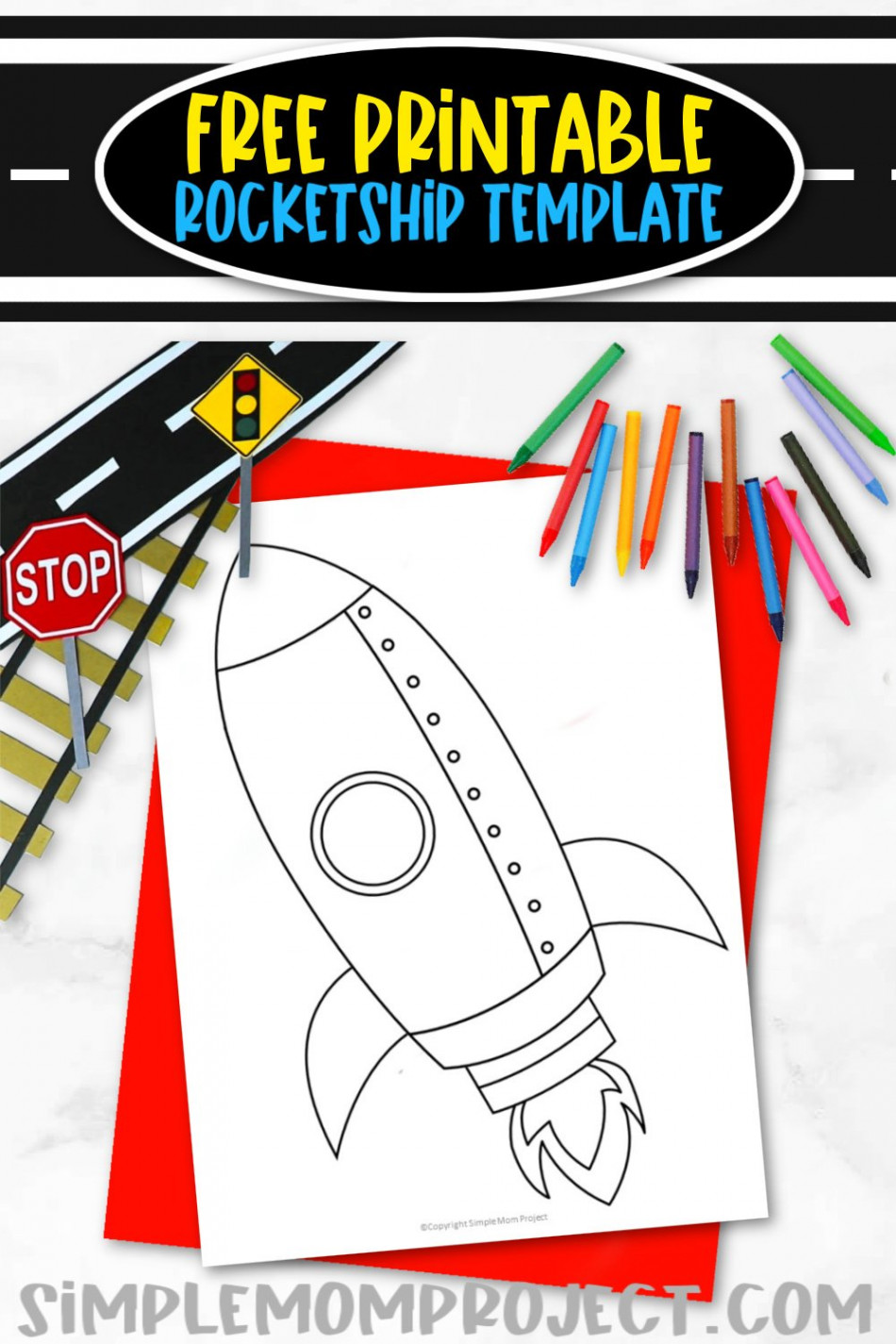 Free Printable Rocket Ship Template – Simple Mom Project