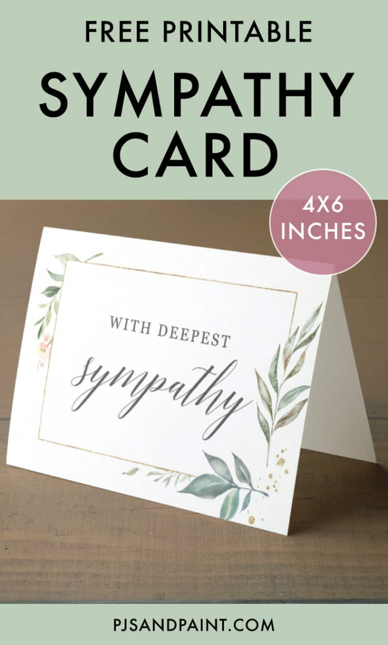 Free Printable Sympathy Card - Instant Download - Pjs and Paint