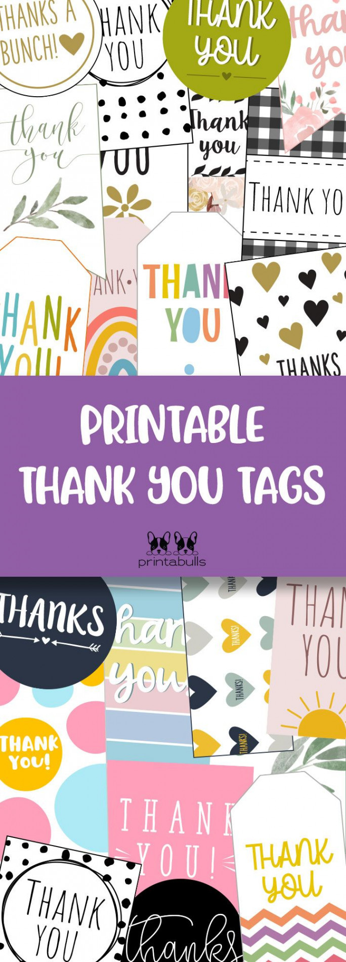 Free Printable Thank You Tags  Printabulls  Birthday tags