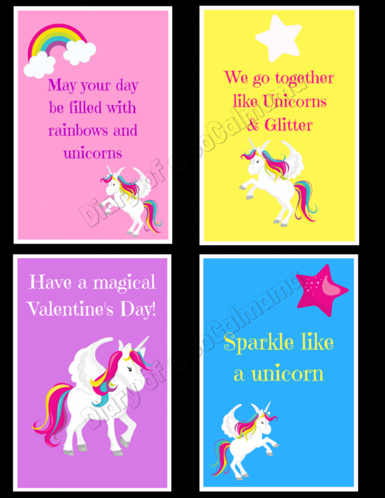 Free Printable Unicorn Valentines  Unicorn valentine, Unicorn