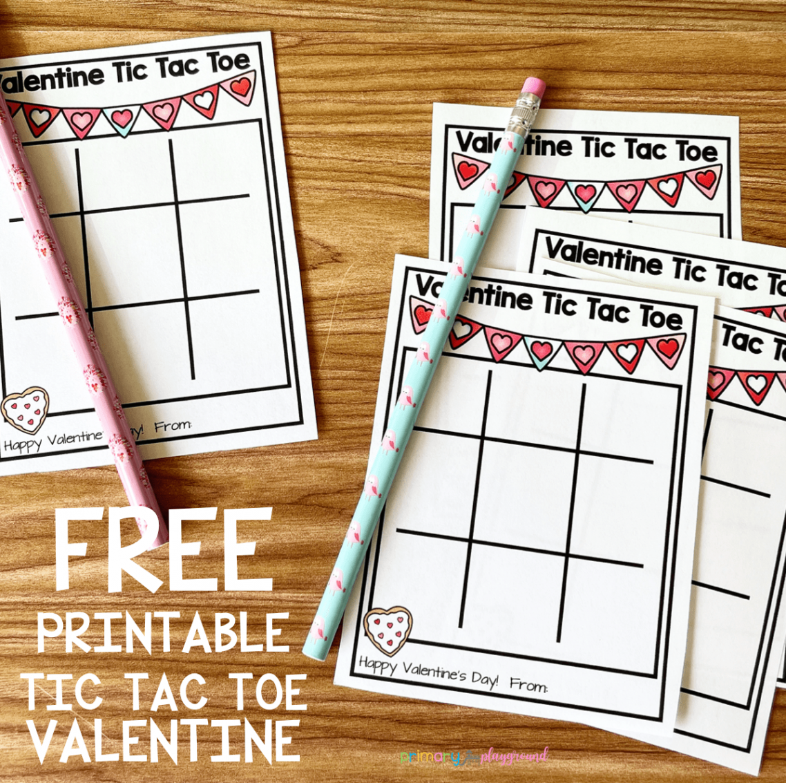 Free Printable Valentine Tic Tac Toe - Primary Playground