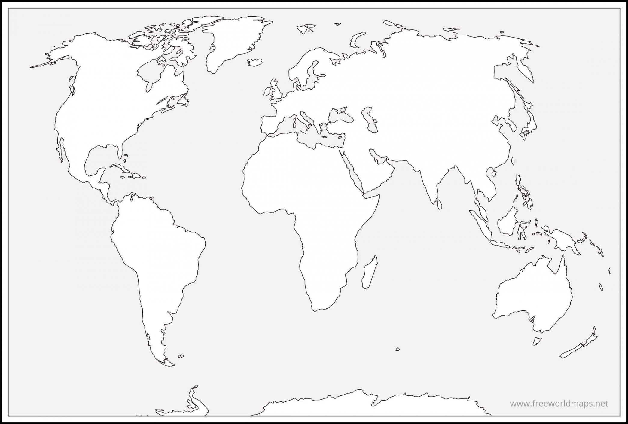 Free printable world maps