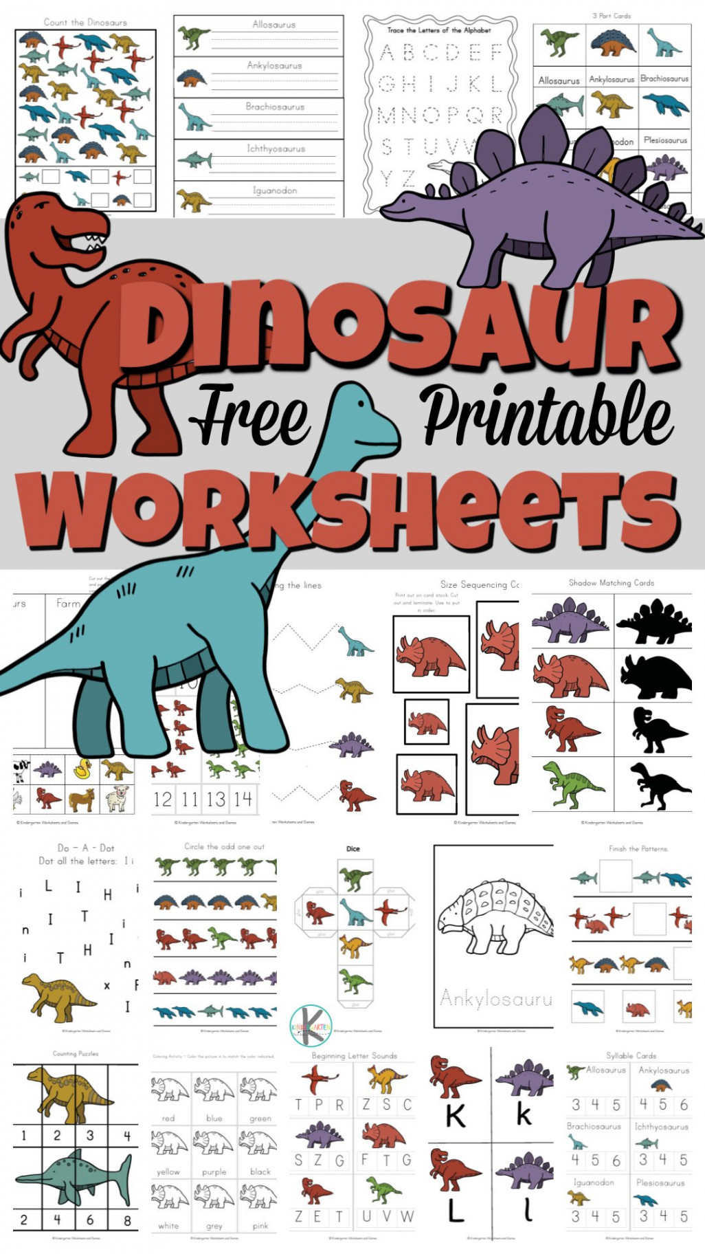 🦖 Free Printables Dinosaur Worksheets