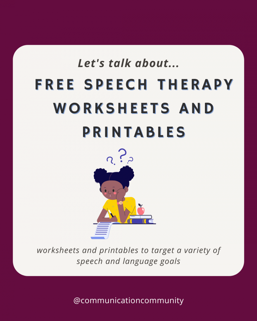 + FREE Speech Therapy Worksheets and Printables