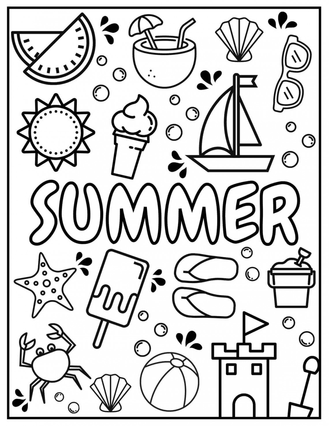 Free Summer Coloring Pages for Kids - Prudent Penny Pincher