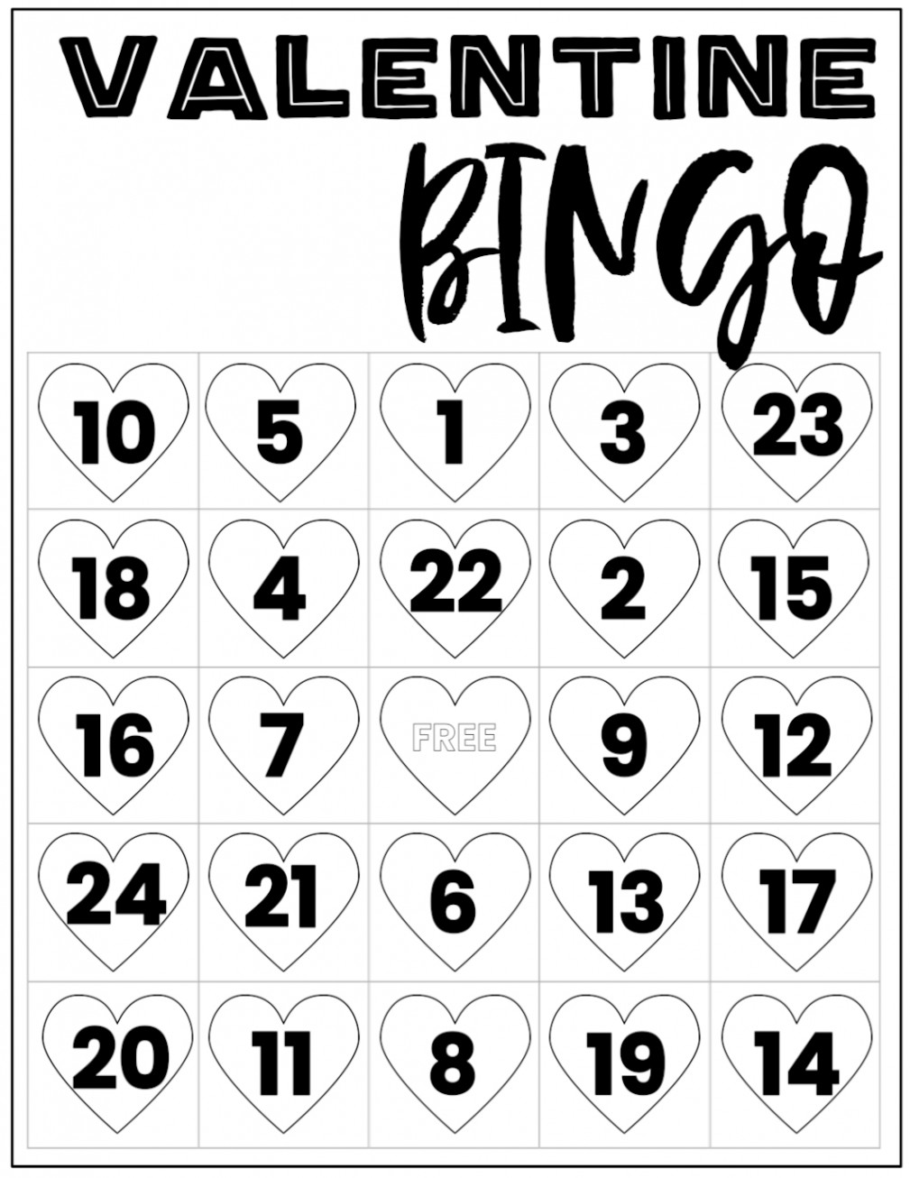 Free Valentine Bingo Printable Cards - Paper Trail Design