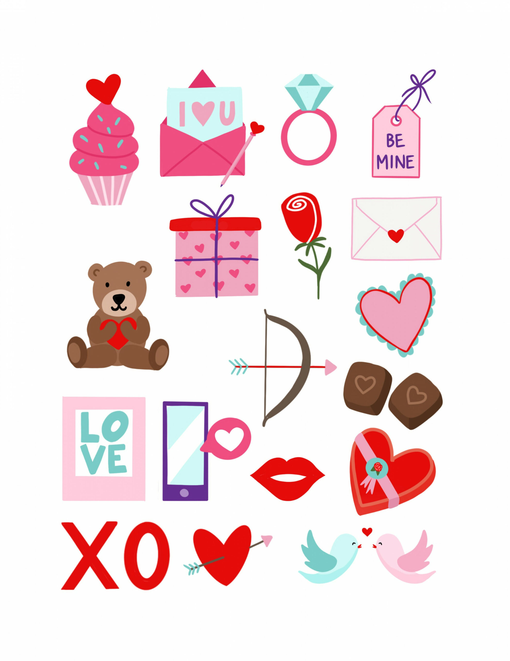 Free Valentines Day Stickers  Scriptiva Paper Studio