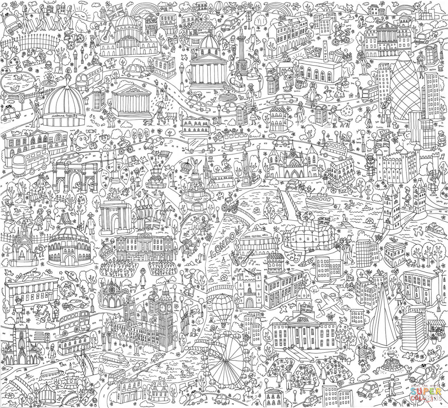 Giant Poster: London Coloring Book  Free Coloring Pages