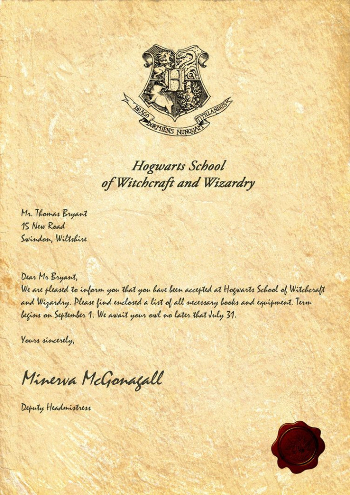 Hogwarts Acceptance Letter by LegionDesign on DeviantArt  Carta