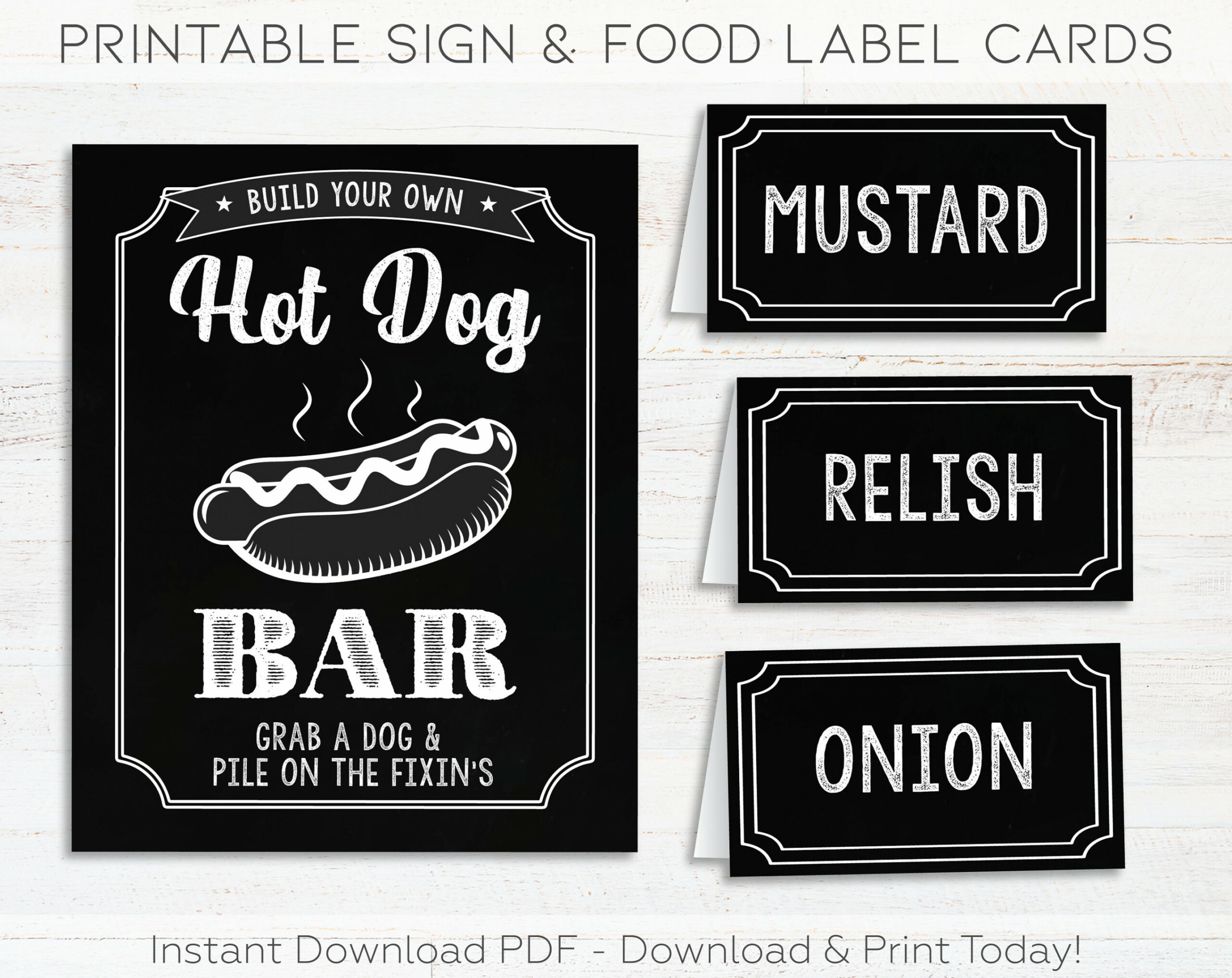 Hot Dog Bar Sign & Hot Dog Bar Label Tent Cards Hot Dog Bar - Etsy