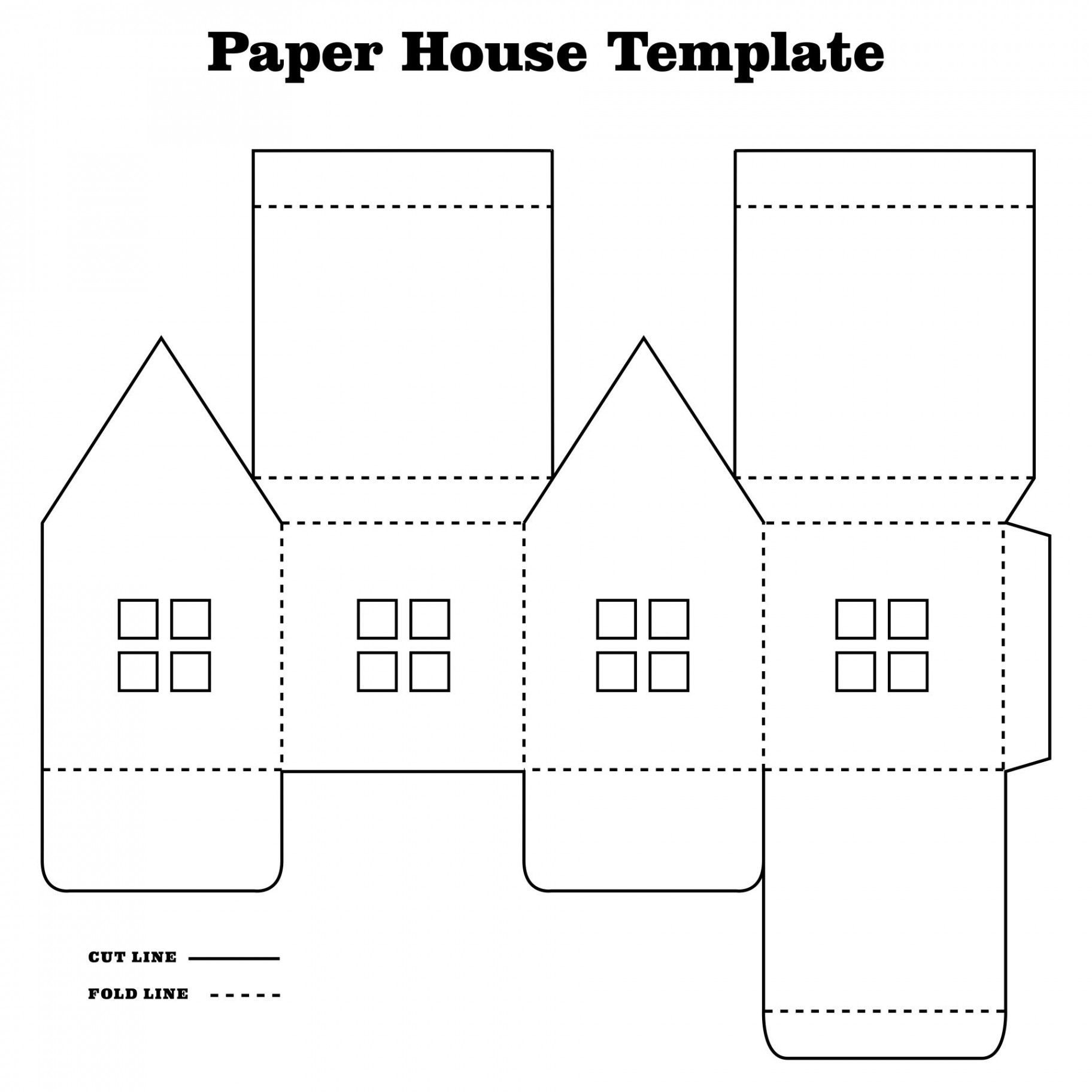 House and tree pop-up card printable DIY  Pop up card templates