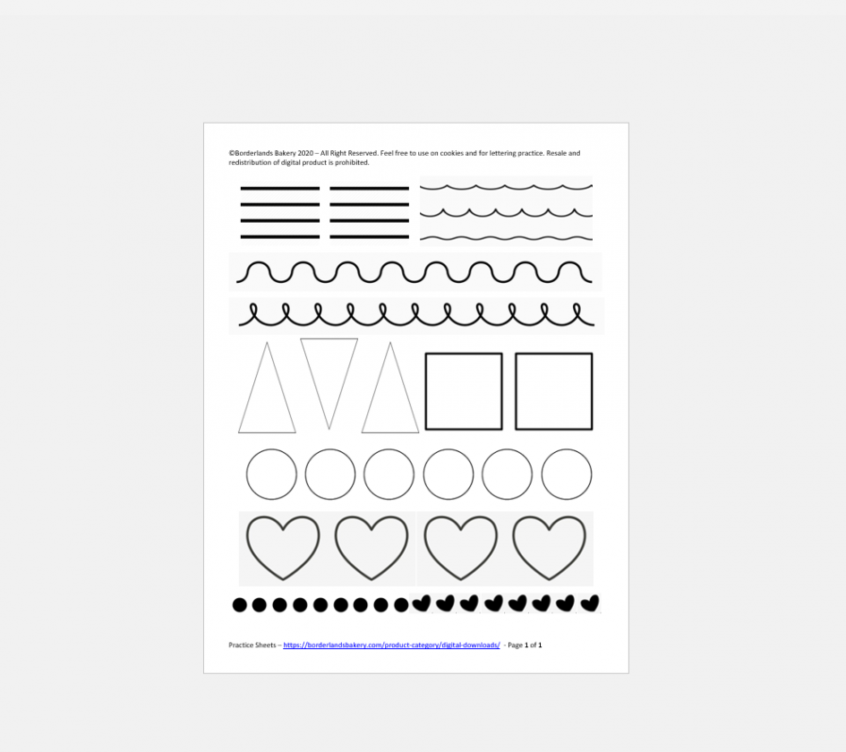 Icing Practice Sheets (PDF Download) - Borderlands Bakery