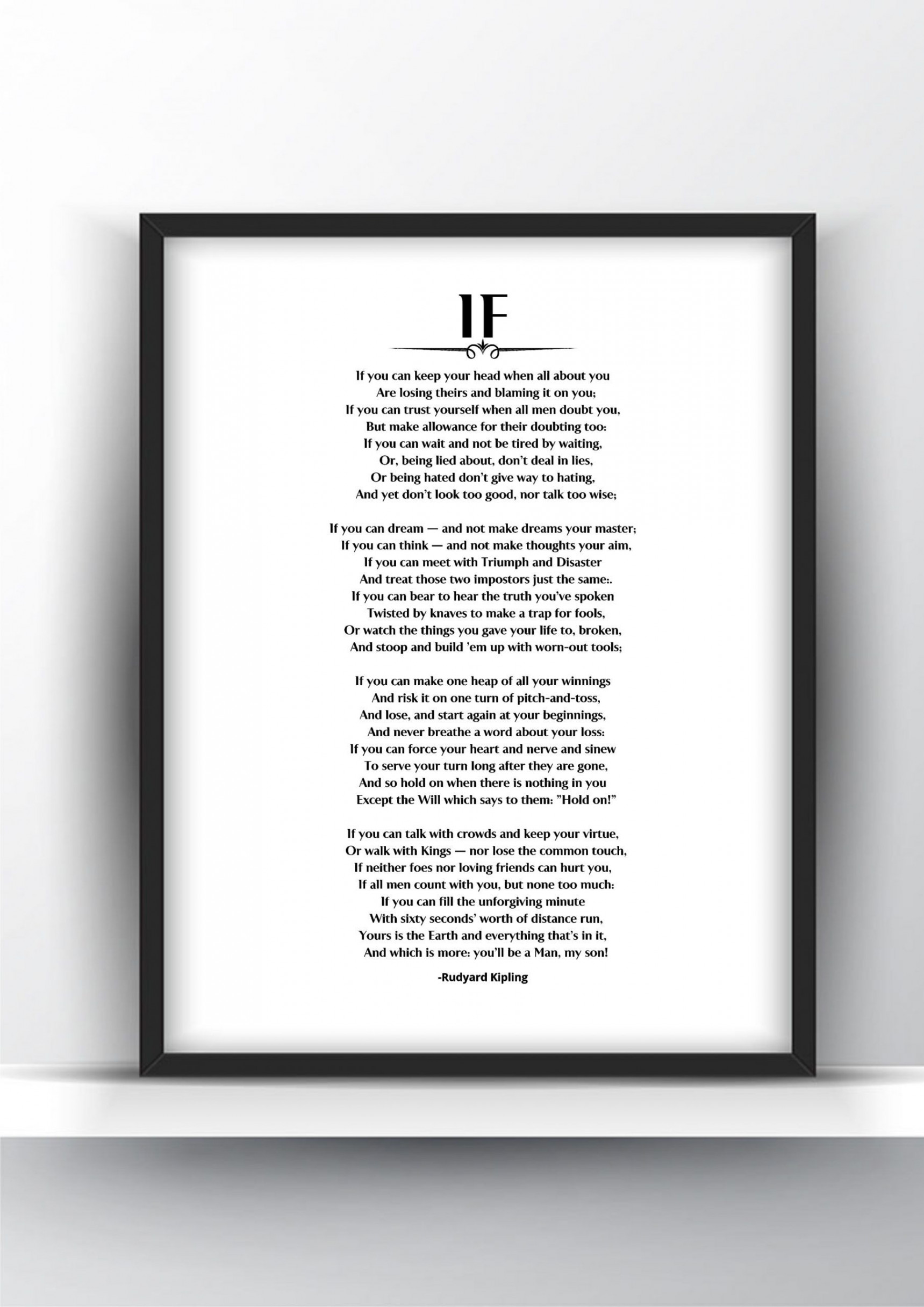 If by Rudyard Kipling Printable and Poster - Shark Printables  If