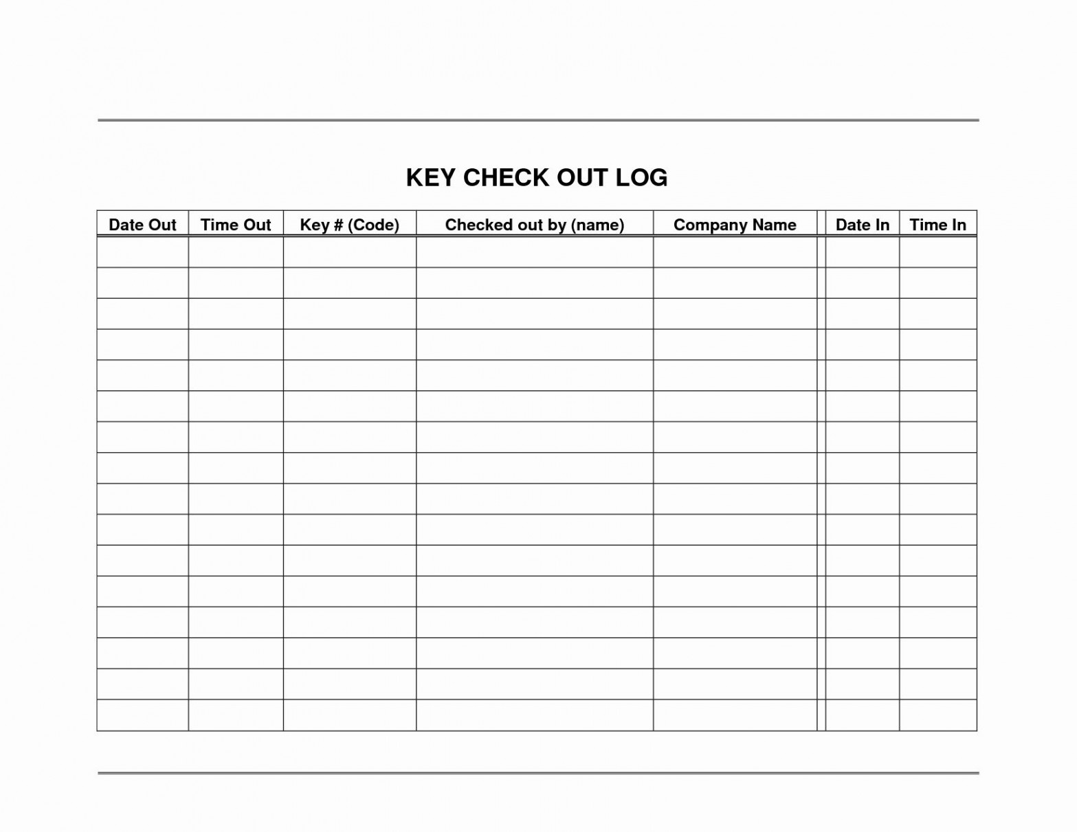 key check out template - Google Search  Sign out sheet, Report