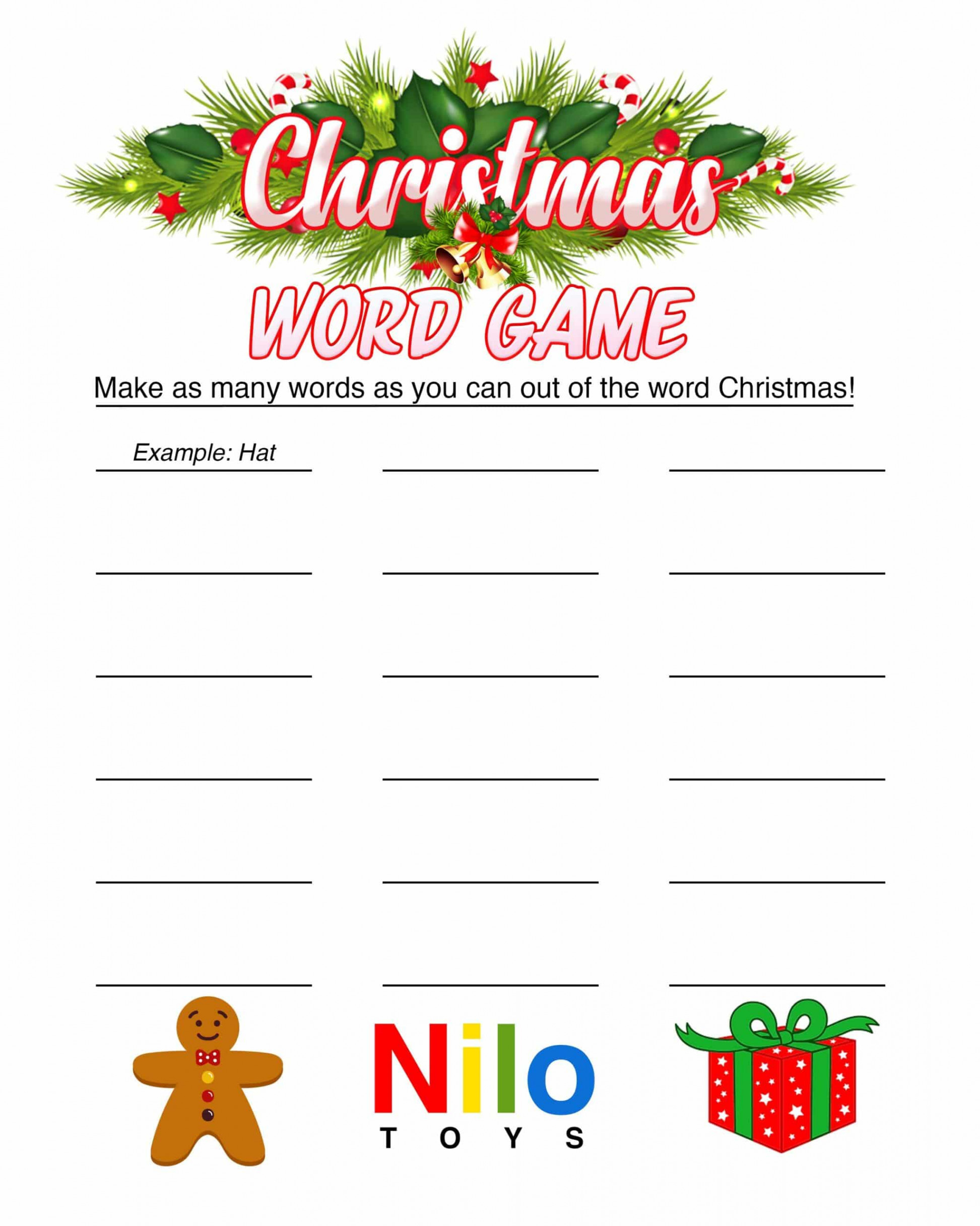 Kids Games for Christmas - FREE Printable Word Game