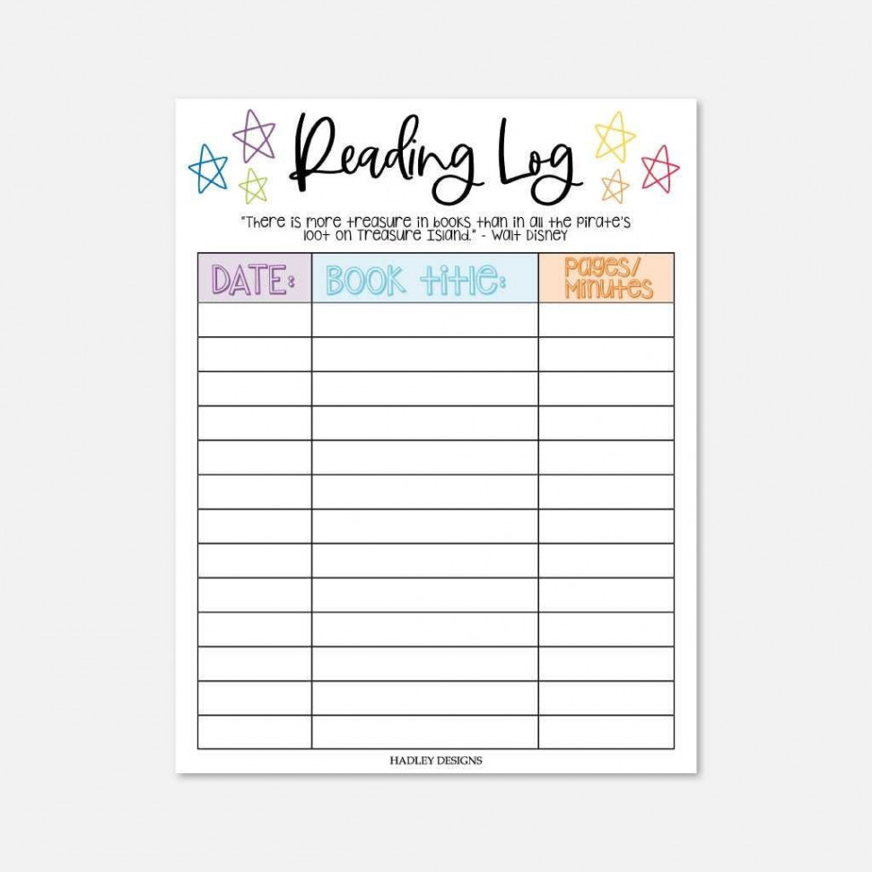 Kids Reading Log Printable Printable Reading Log for Kids - Etsy