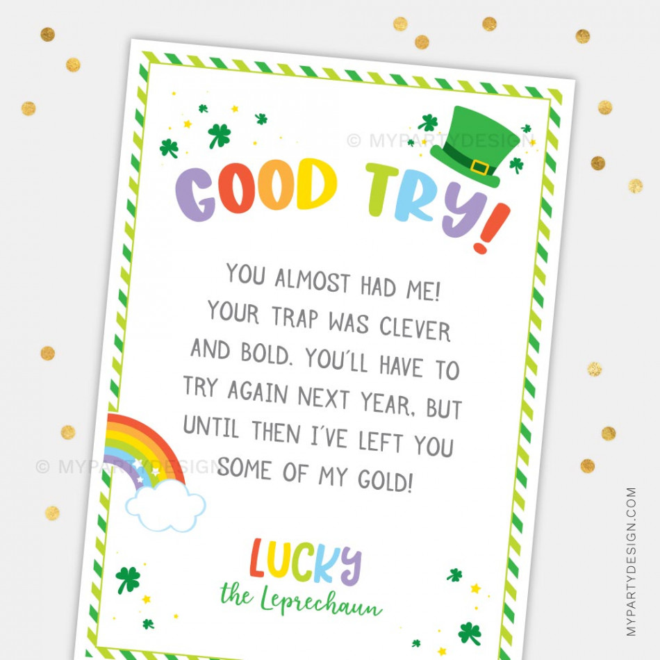 Leprechaun Trap Letter for St Patrick