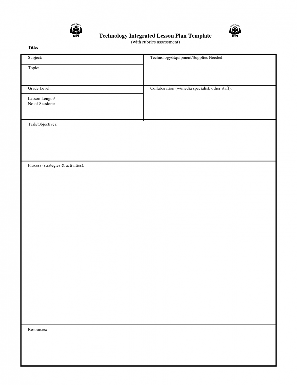 lesson plan template - PDF  Printable lesson plans, Blank lesson