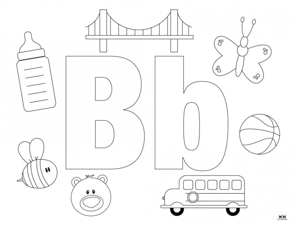 Letter B Coloring Pages -  FREE Pages  Printabulls