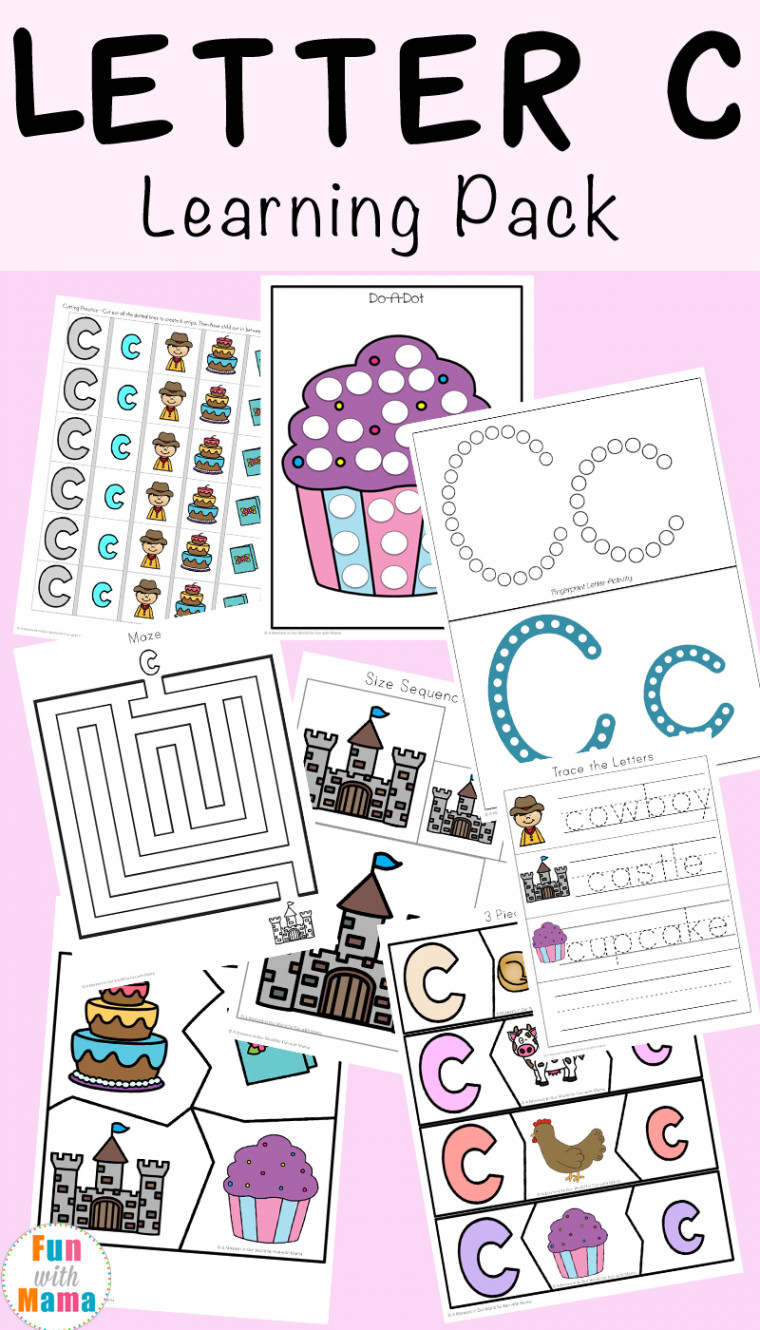 Letter C Worksheets and Printables Pack - Fun with Mama