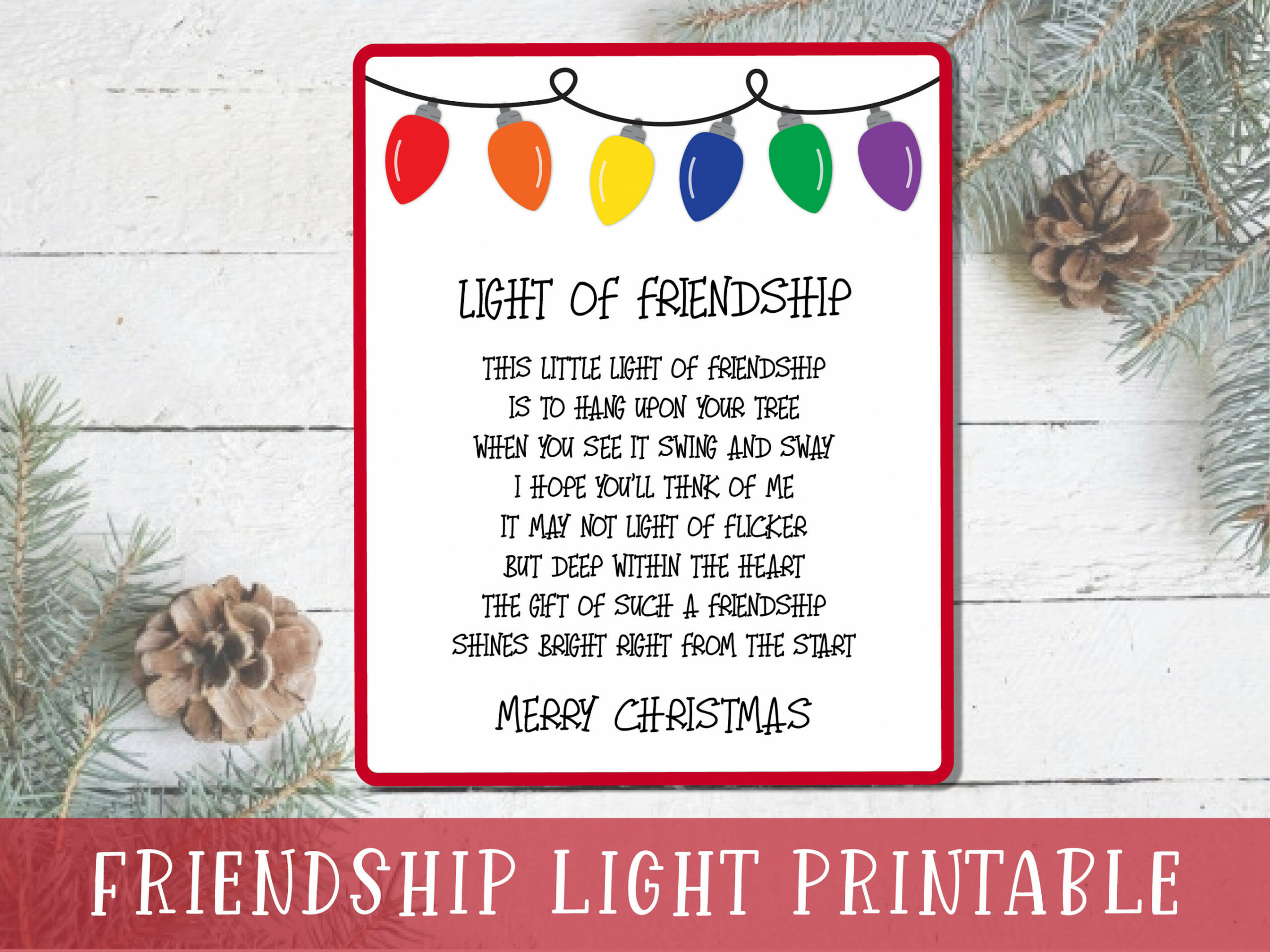 Light of Friendship Printable Card Poem for Friendship - Etsy