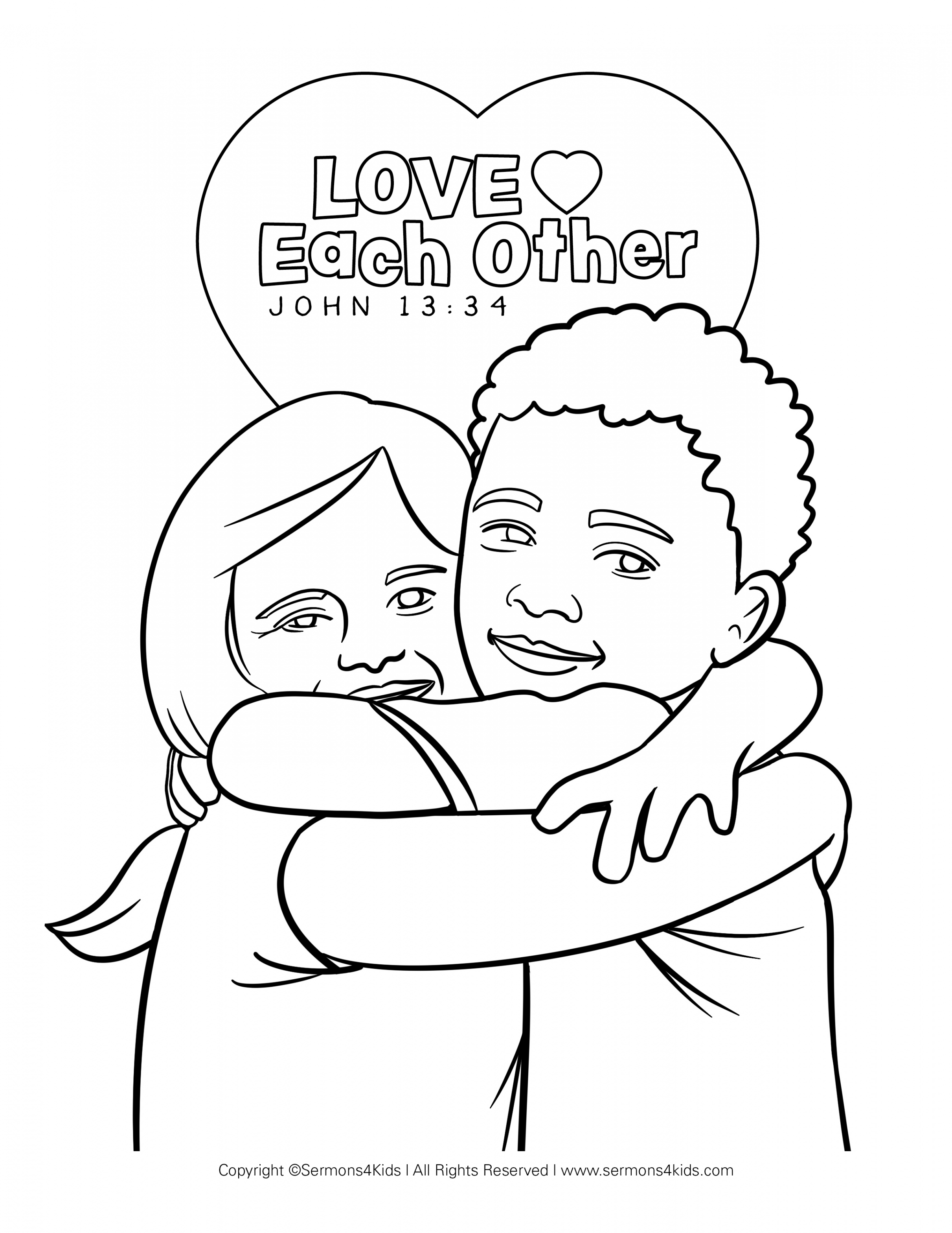 Love Each Other Coloring Page  SermonsKids