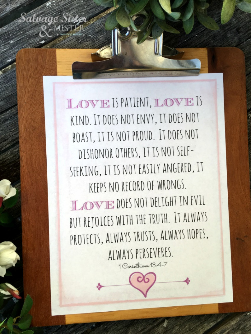 LOVE IS Free Printable - Salvage Sister and Mister