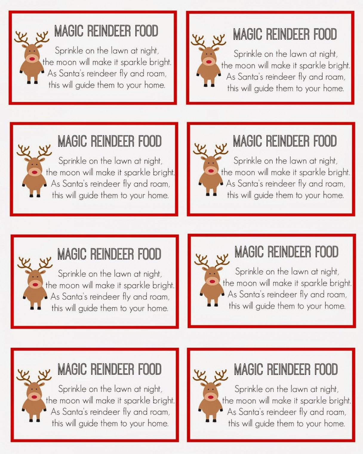 Magic Reindeer Food  Magic reindeer food, Reindeer food label