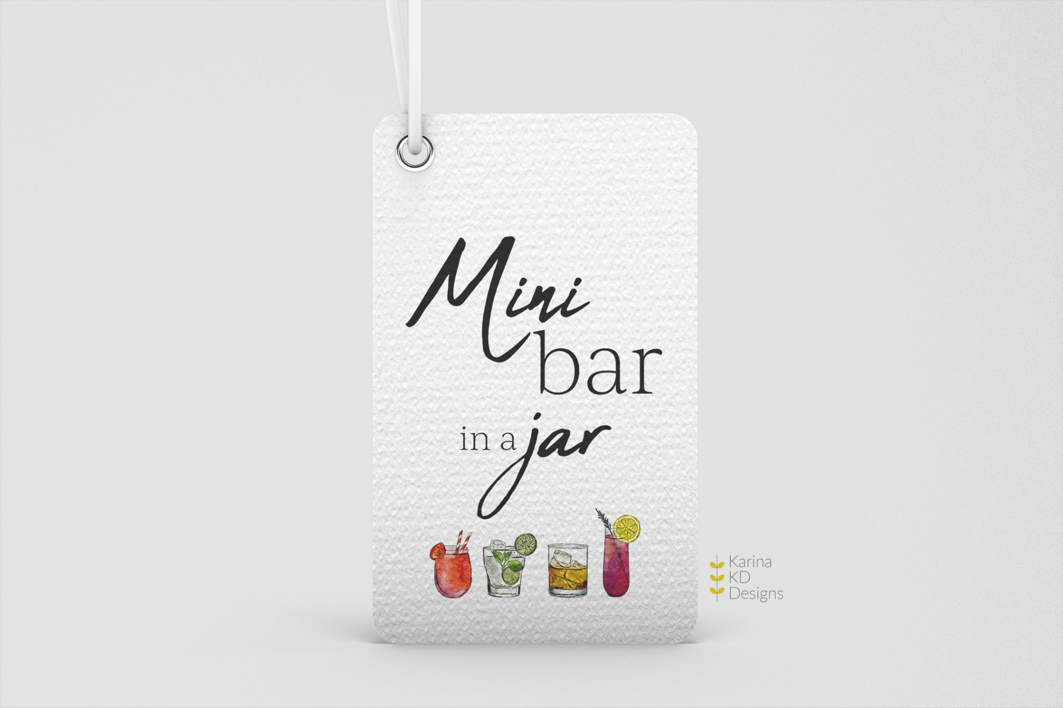 Mini Bar in a Jar Tag/Card - Etsy