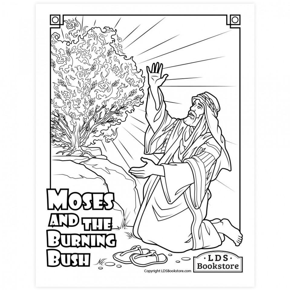 Moses and and the Burning Bush Coloring Page - Printable