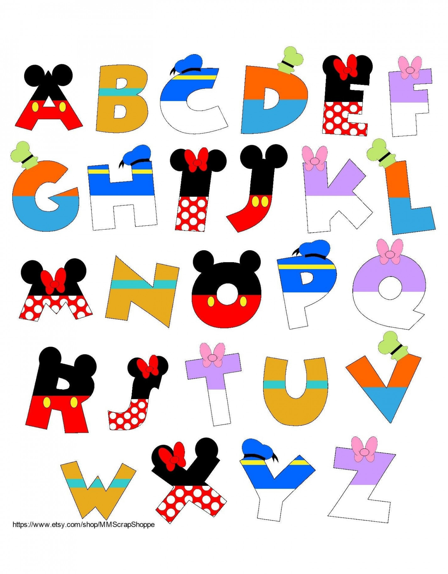 Mouse and Friends Alphabet PRINTABLE Letters - Etsy