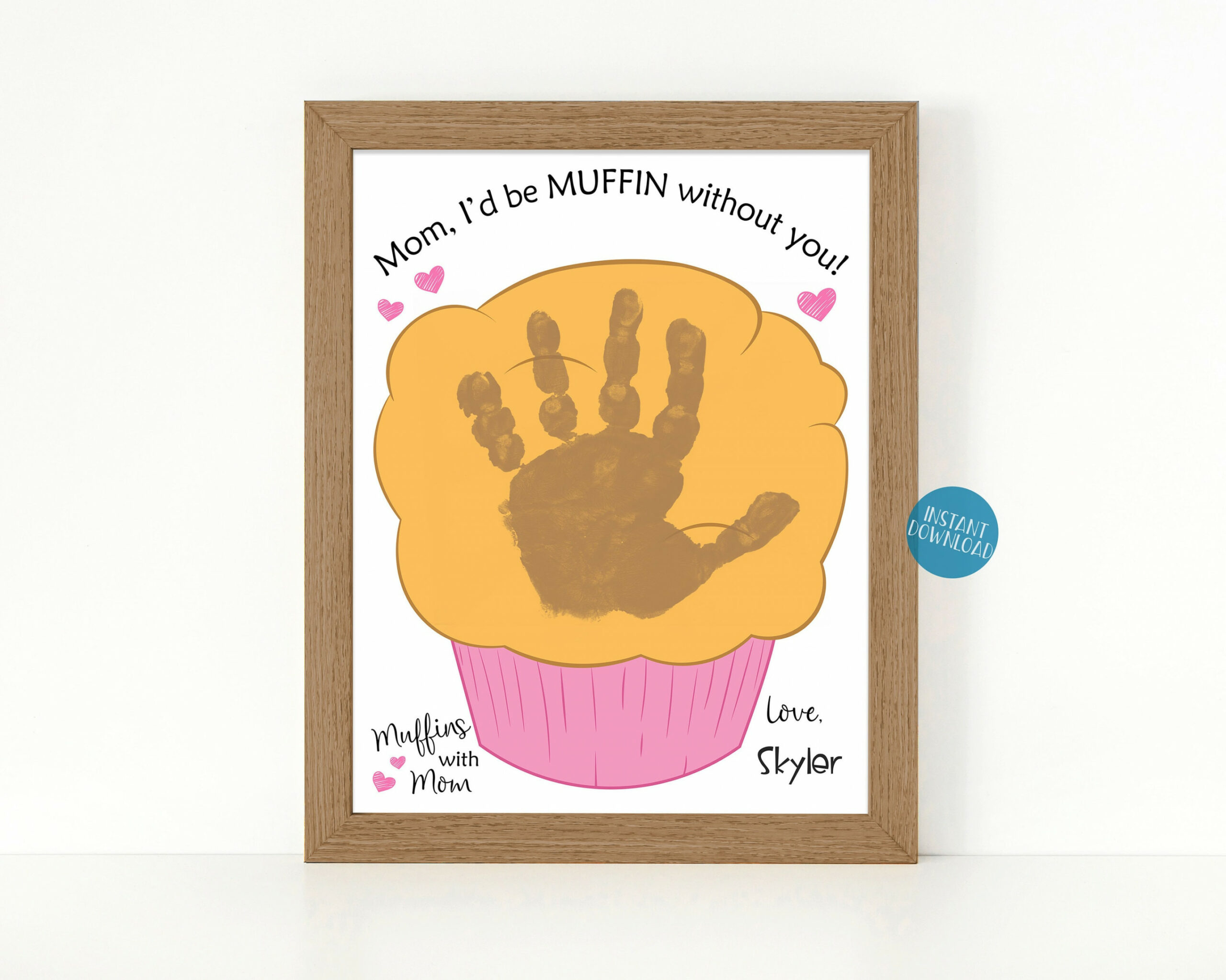 Muffins With Mom Printable Handprint Art for Mom Mothers Day