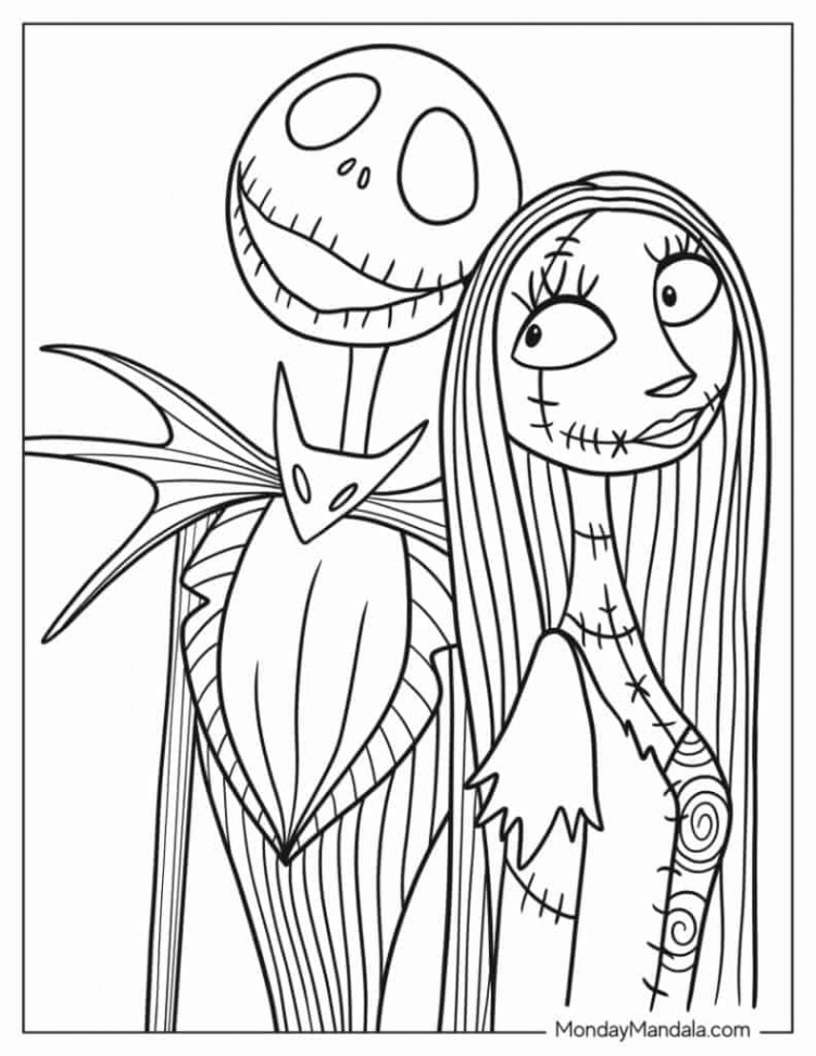 Nightmare Before Christmas Coloring Pages (Free PDFs)