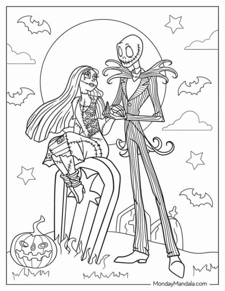 Nightmare Before Christmas Coloring Pages (Free PDFs)