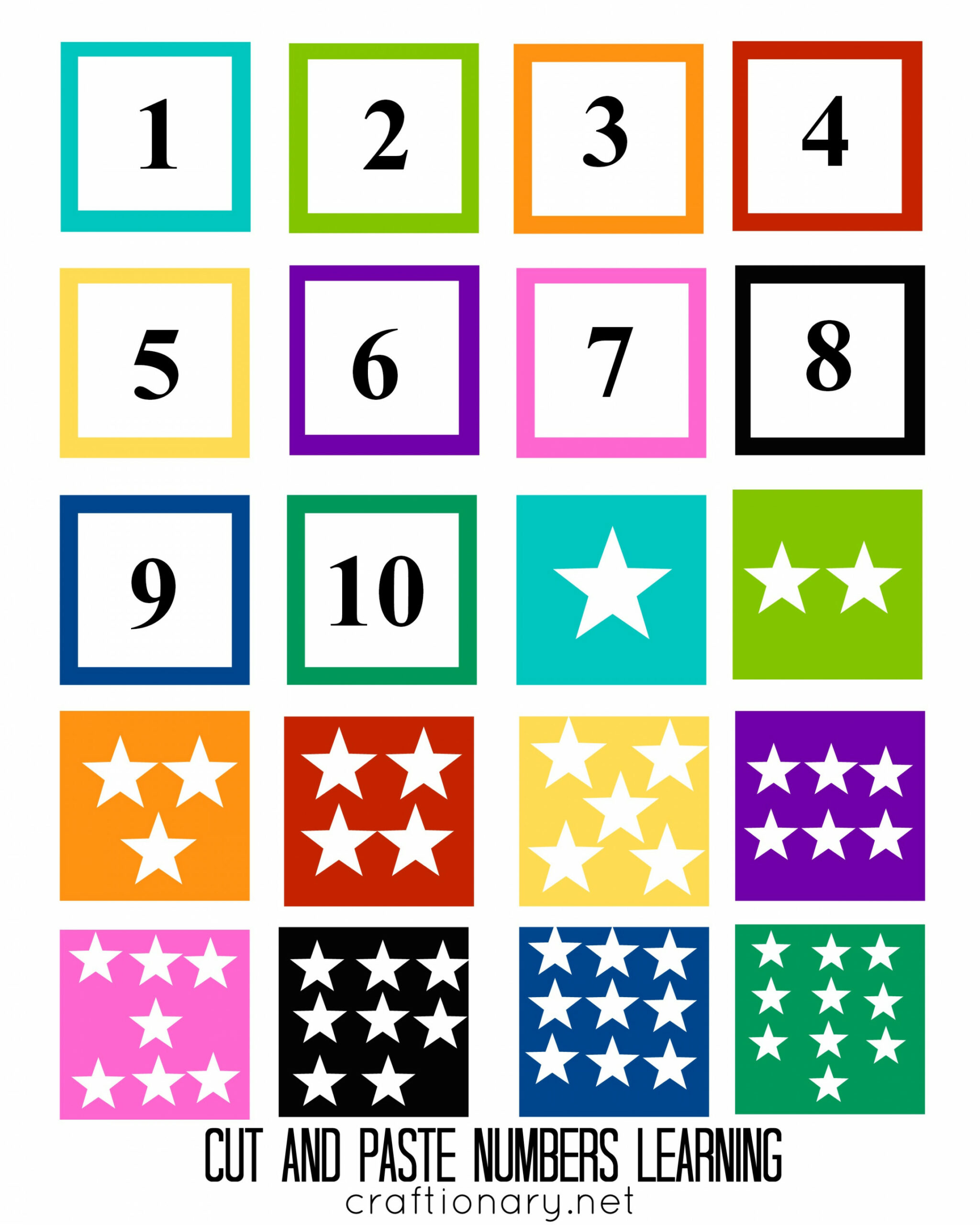 Number Matching Game Free Printable (Cut and Paste) - Craftionary