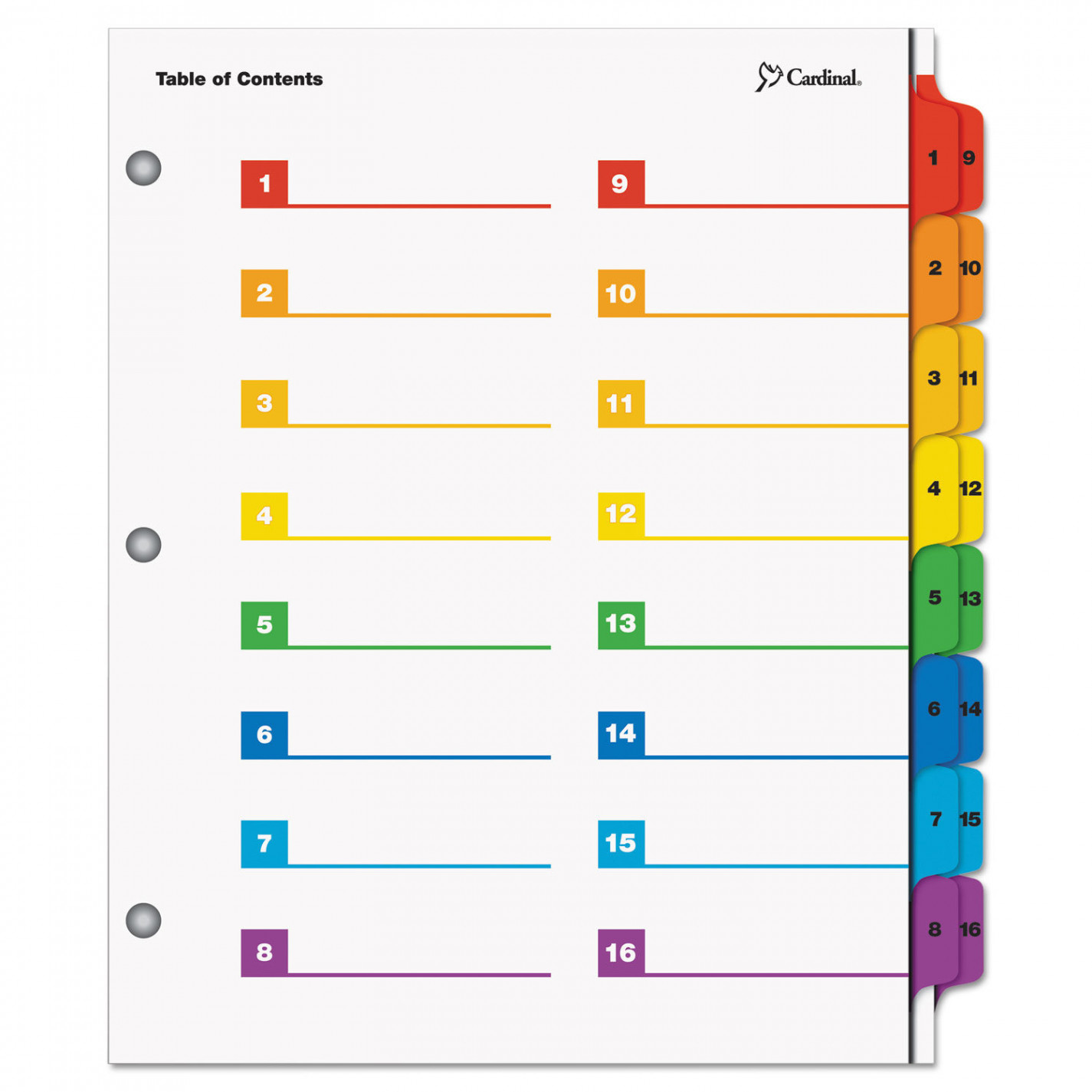 OneStep Printable Table of Contents and Dividers - Double Column