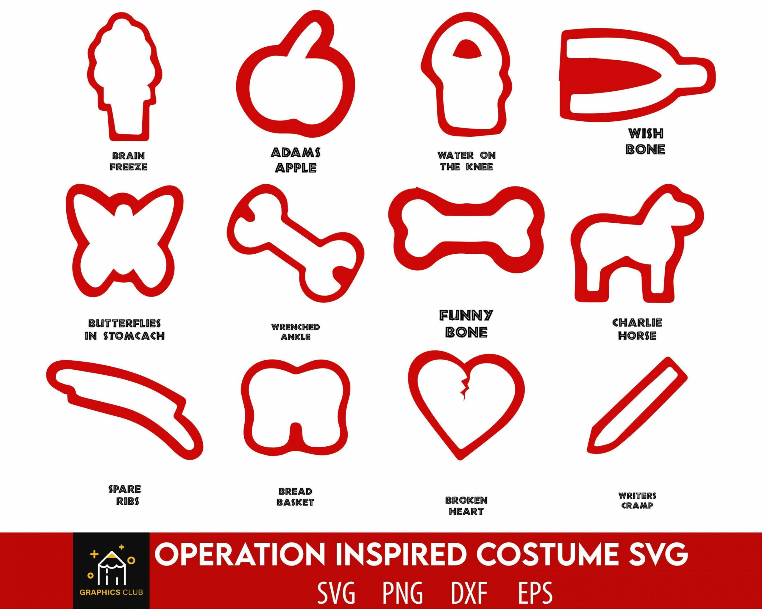 Operation Costume Svg Operation SVG Halloween Operation Pieces SVG