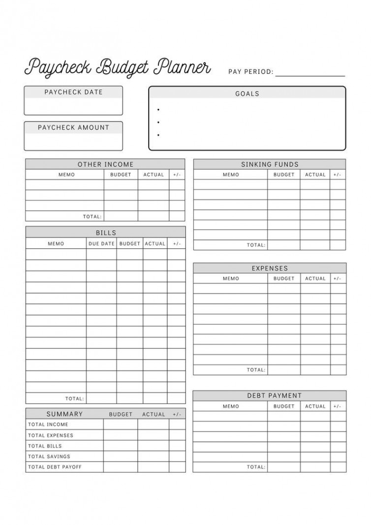 Paycheck Budget Planner Printable Budget by Paycheck - Etsy