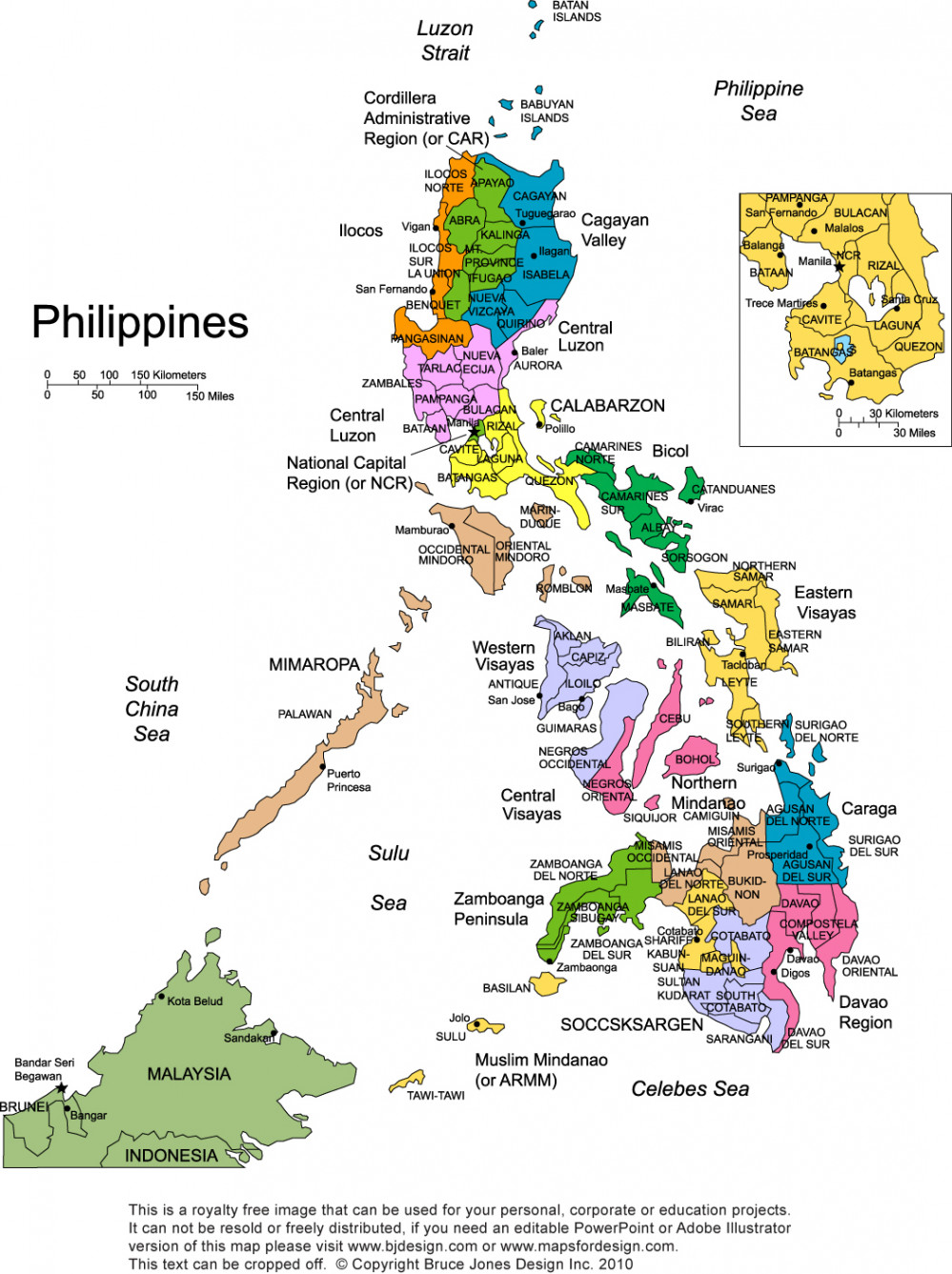 Philippines Printable, Blank Maps, Outline Maps • Royalty Free