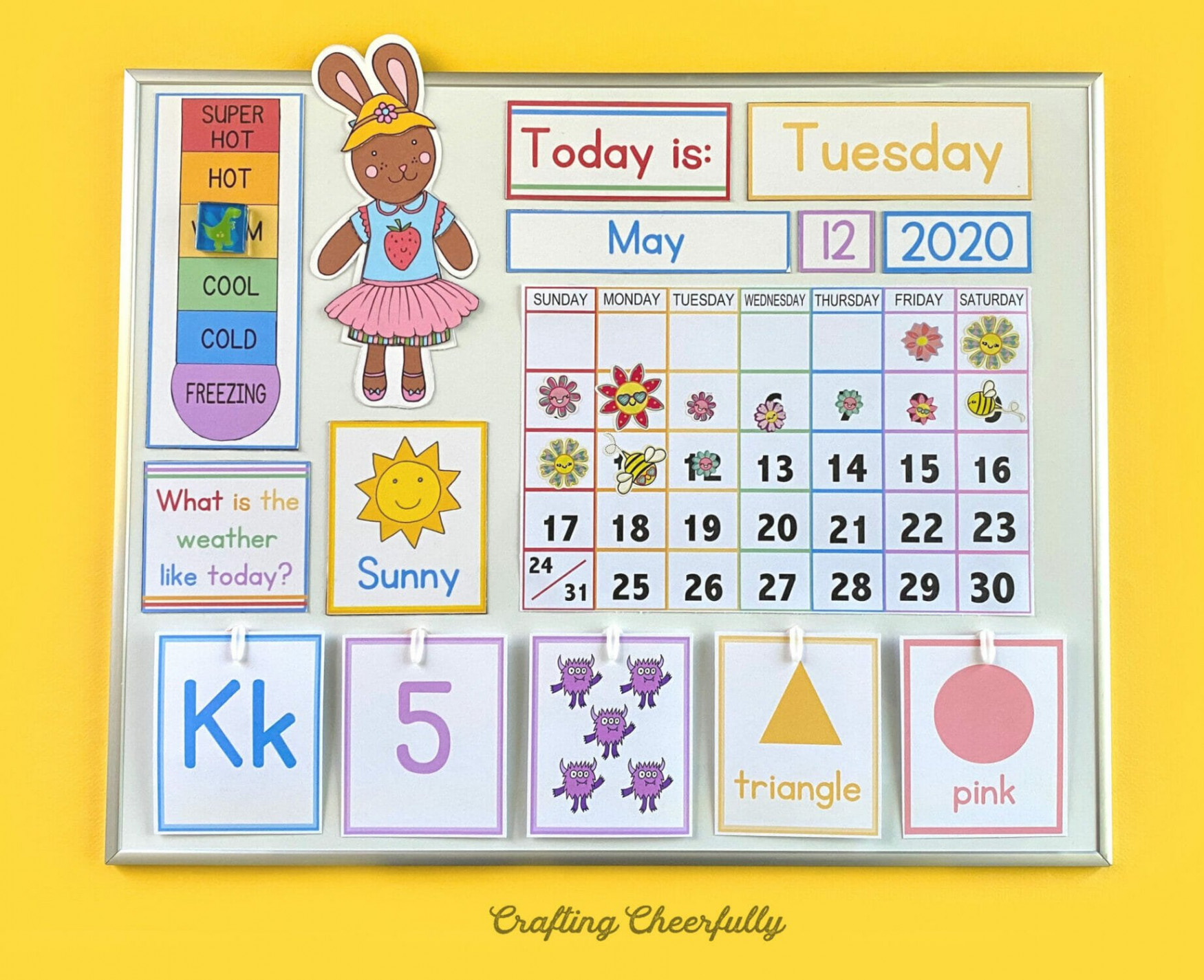 Preschool Learning Calendar Cards! - Crafting Cheerfully