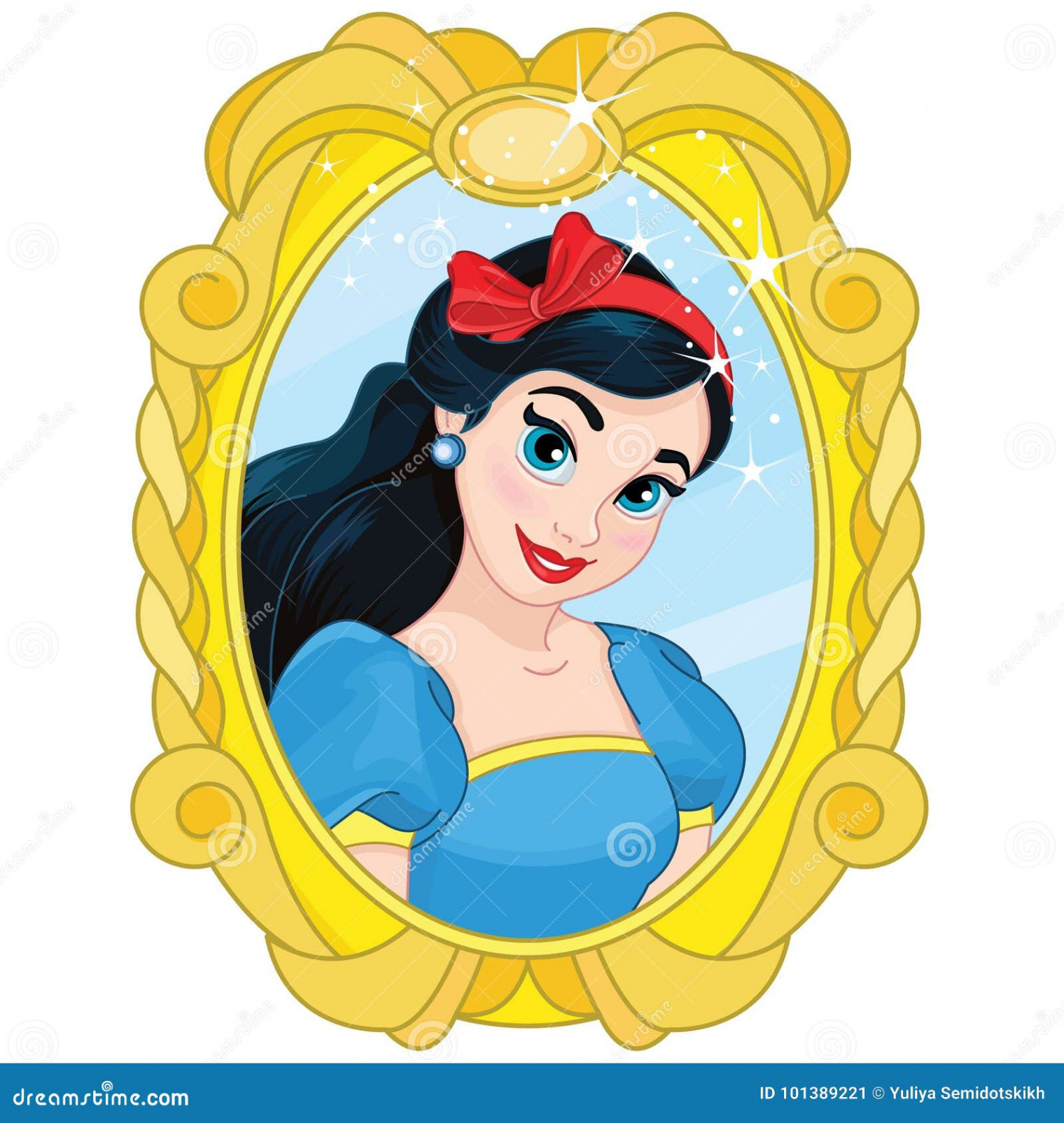 Princess Snow White Magic Mirror Stock Vector - Illustration of