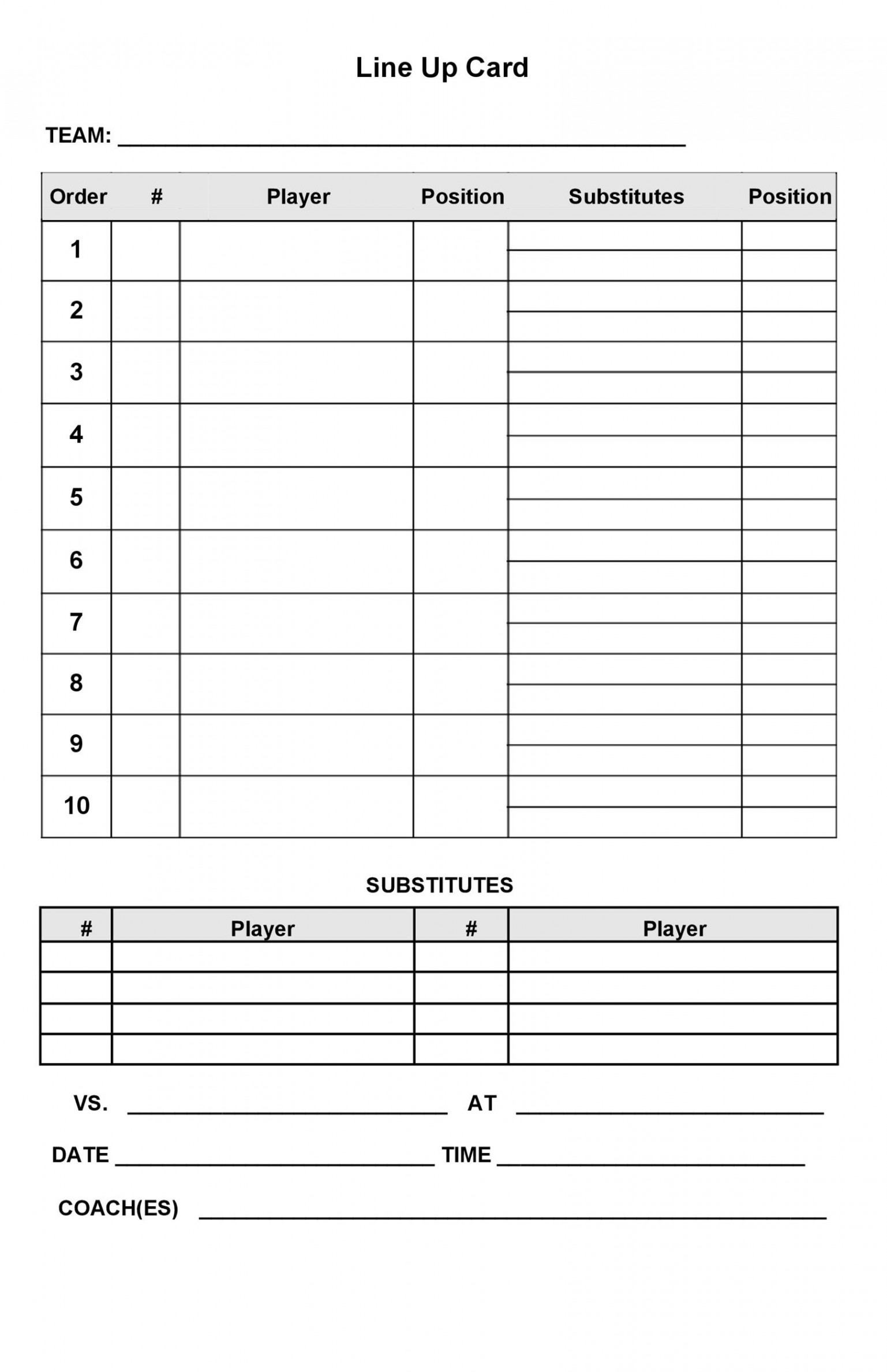 Printable Baseball Lineup Templates [Free Download] ᐅ TemplateLab