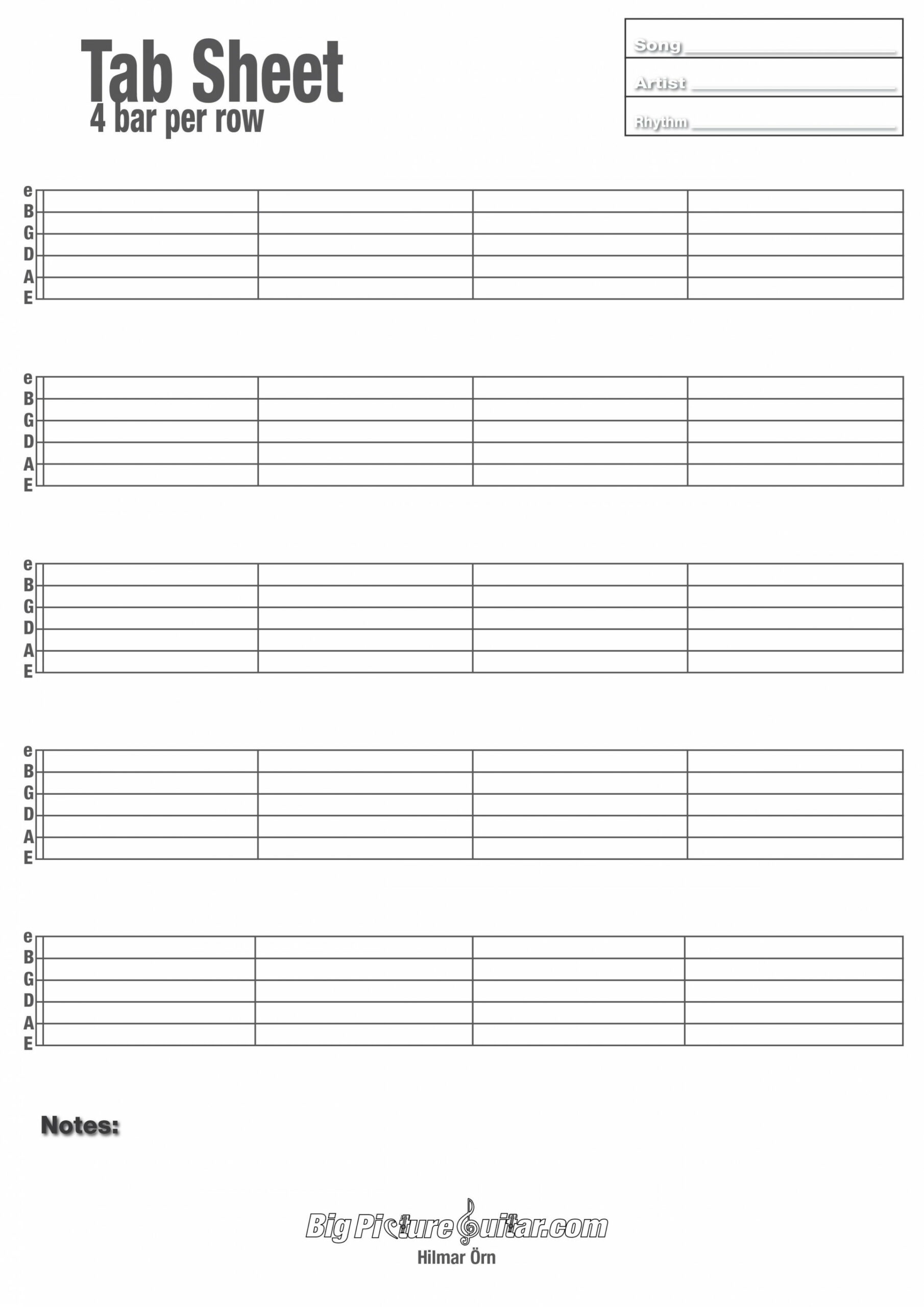 printable blank guitar tab sheets  Guitar tabs acoustic, Guitar