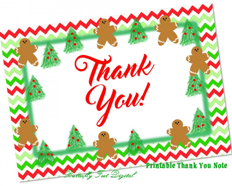 Printable Christmas Thank You Card Printable Note Card - Etsy UK