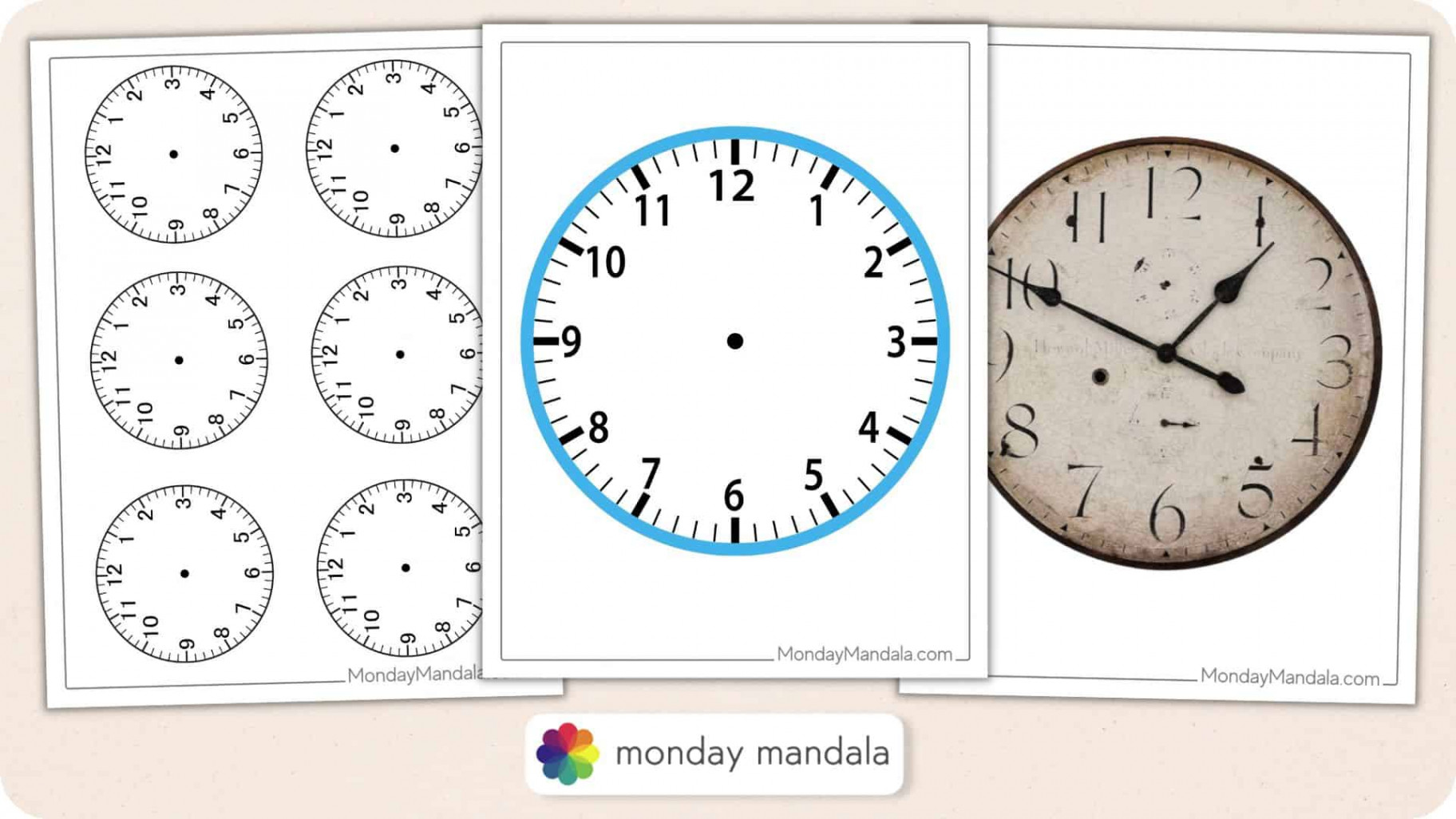 Printable Clock Faces (Free PDFs To Download & Print)