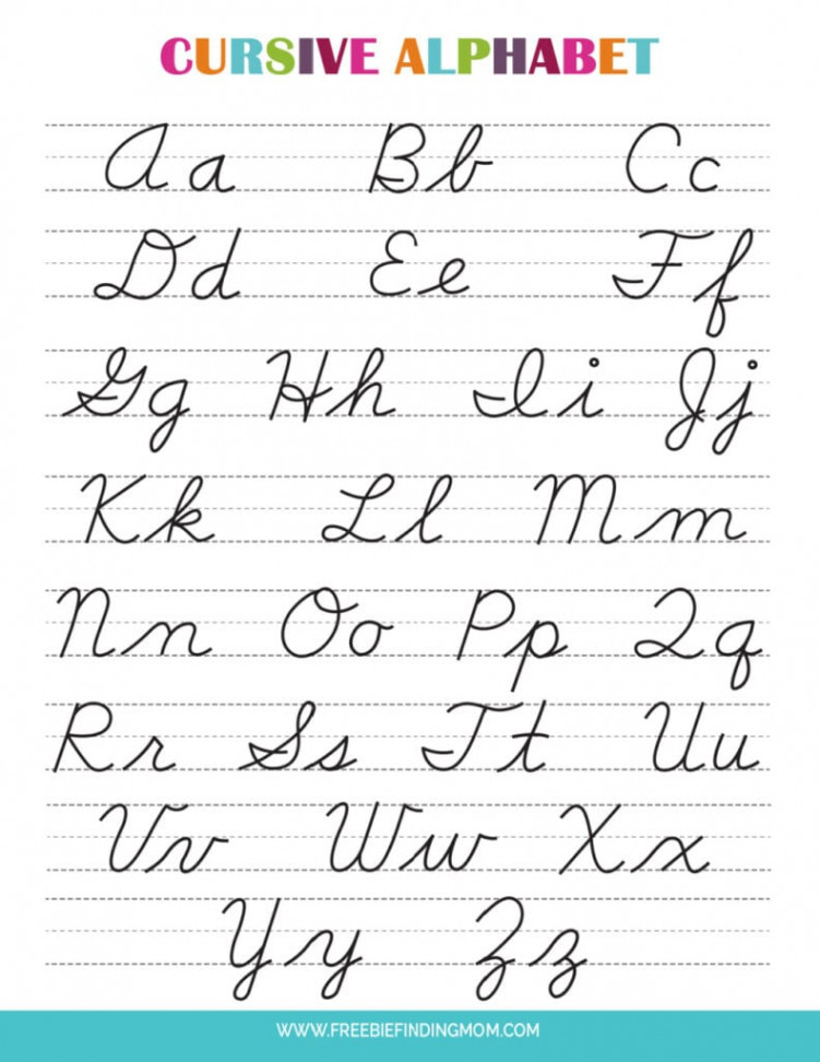 Printable Cursive Alphabet Chart PDF (Upper and Lowercase Letters)