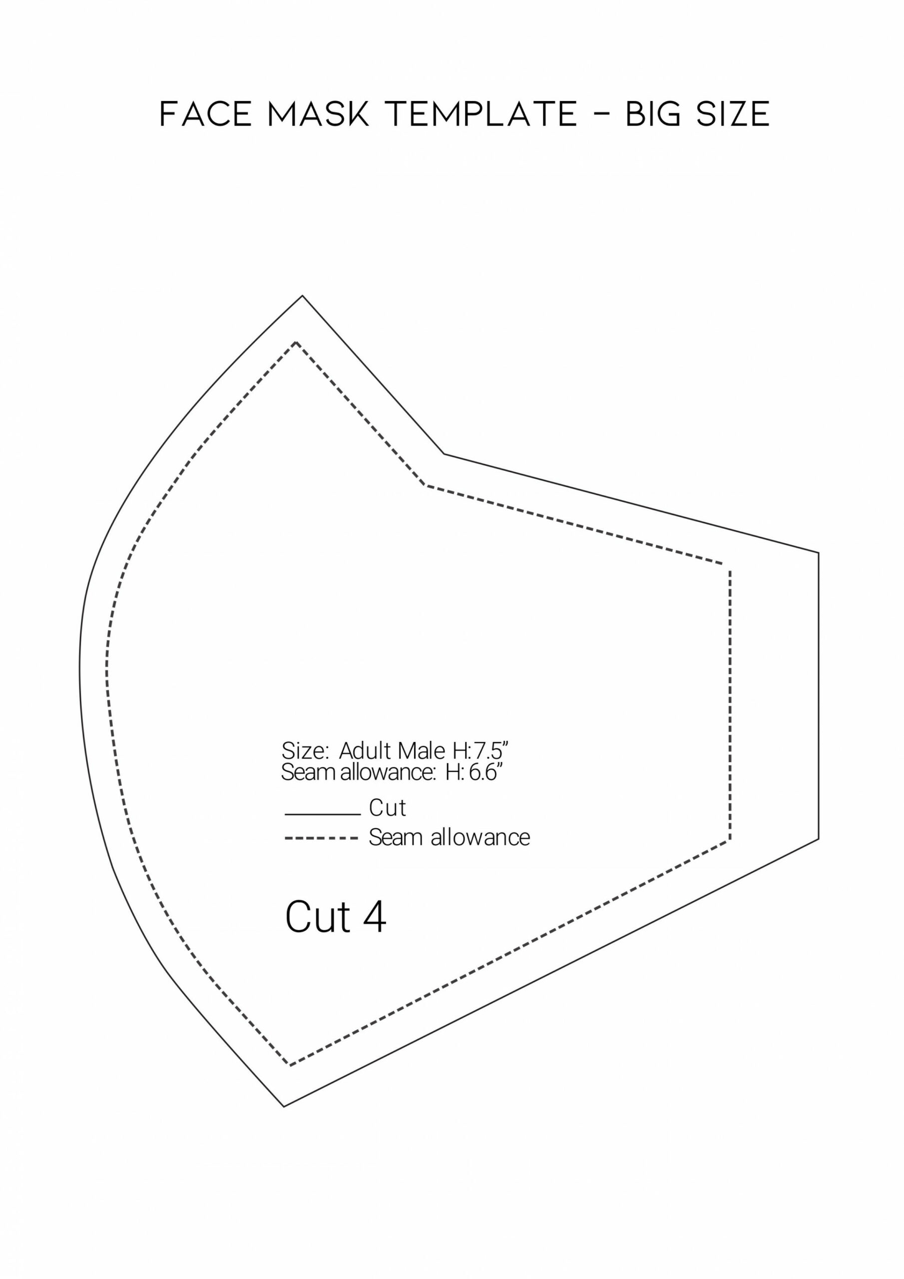 Printable Face Mask Sewing Pattern PDF SVG Washable - Etsy