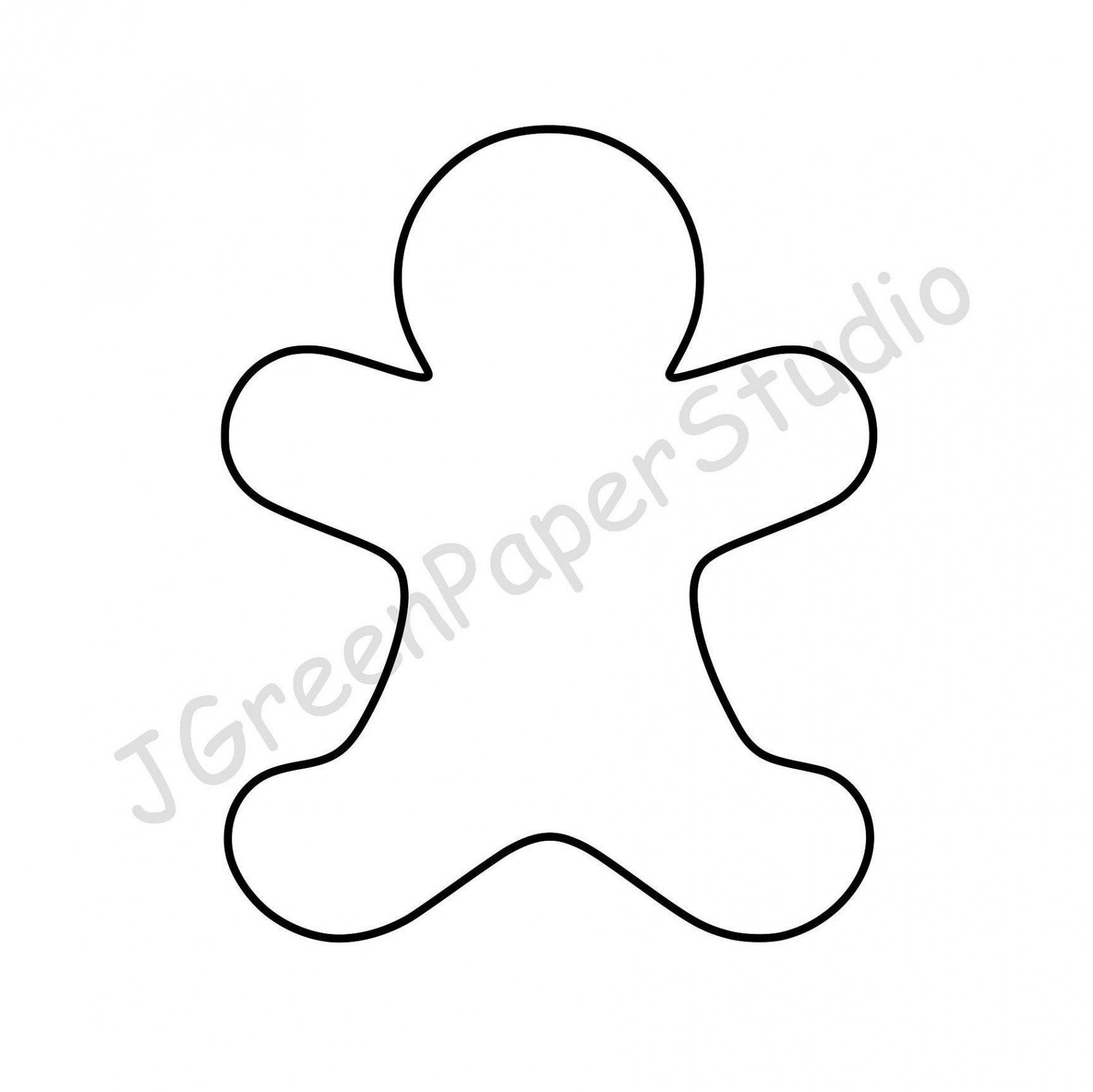 Printable Gingerbread Man Template PDF Digital Download Cookie